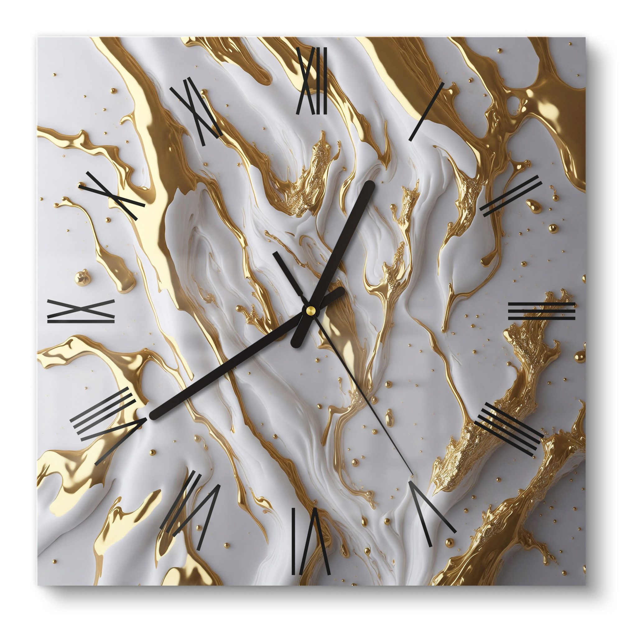 DEQORI Wanduhr 'Goldene Fließkraft' (Glas Glasuhr günstig online kaufen