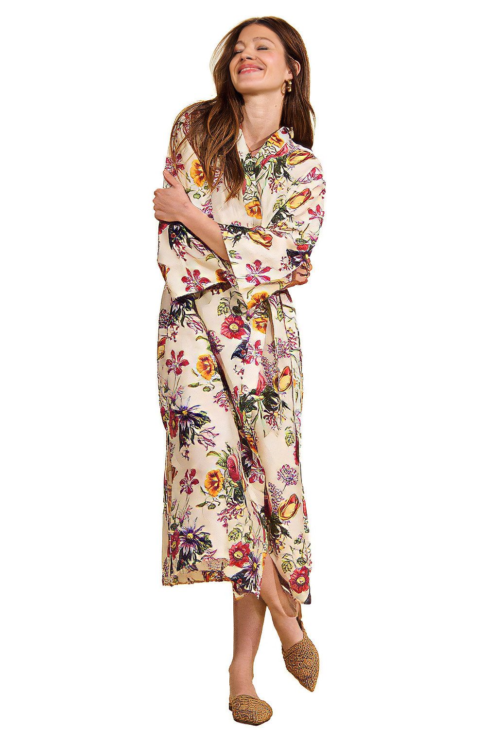 Essenza Kimono Ilona Florea Hausmantel Morgenmantel 120 cm Baumwolle Satin günstig online kaufen