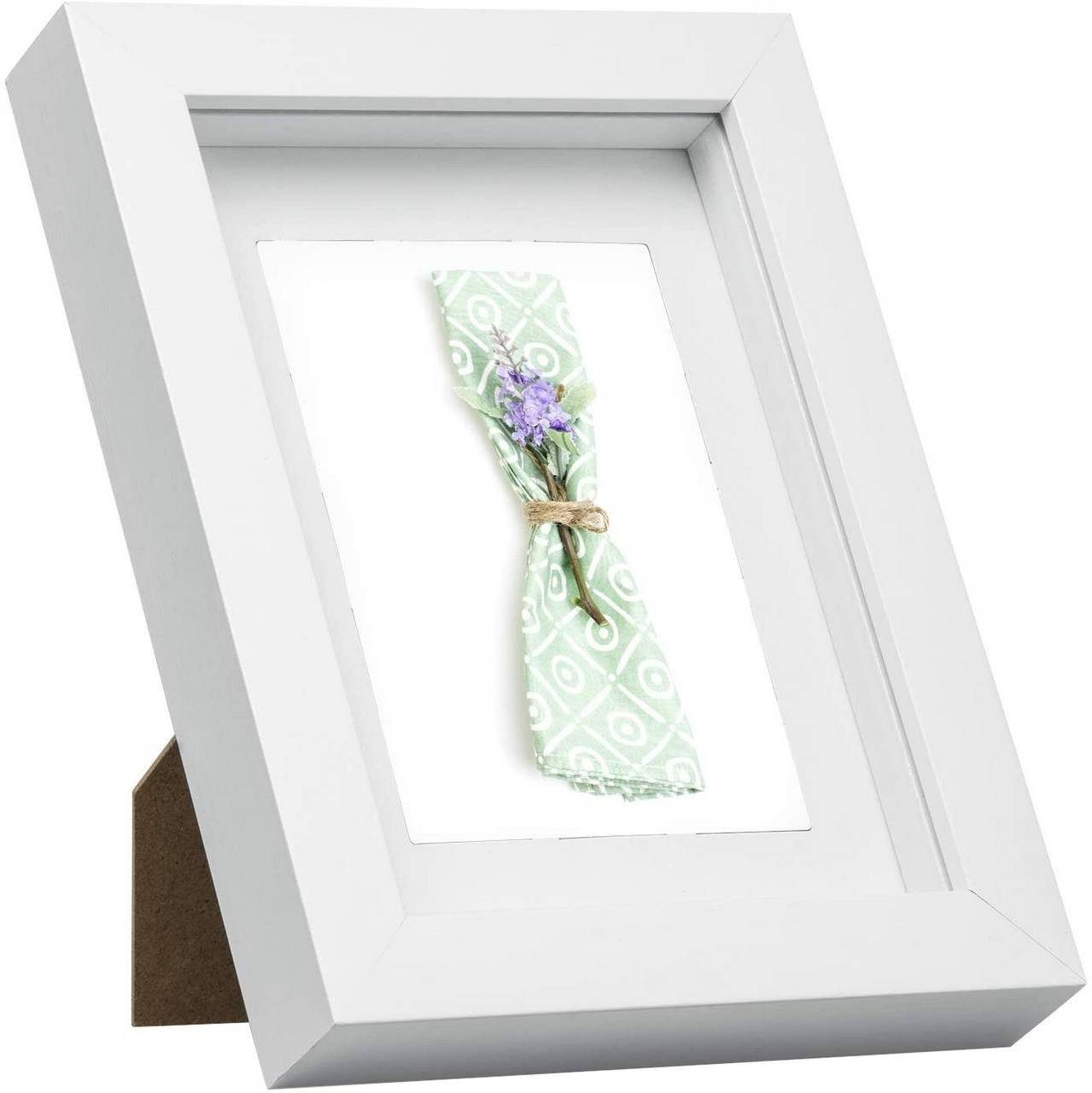 EUGAD Bilderrahmen, (1 St), Holzrahmen mit Papier-Passepartout, Glasscheibe