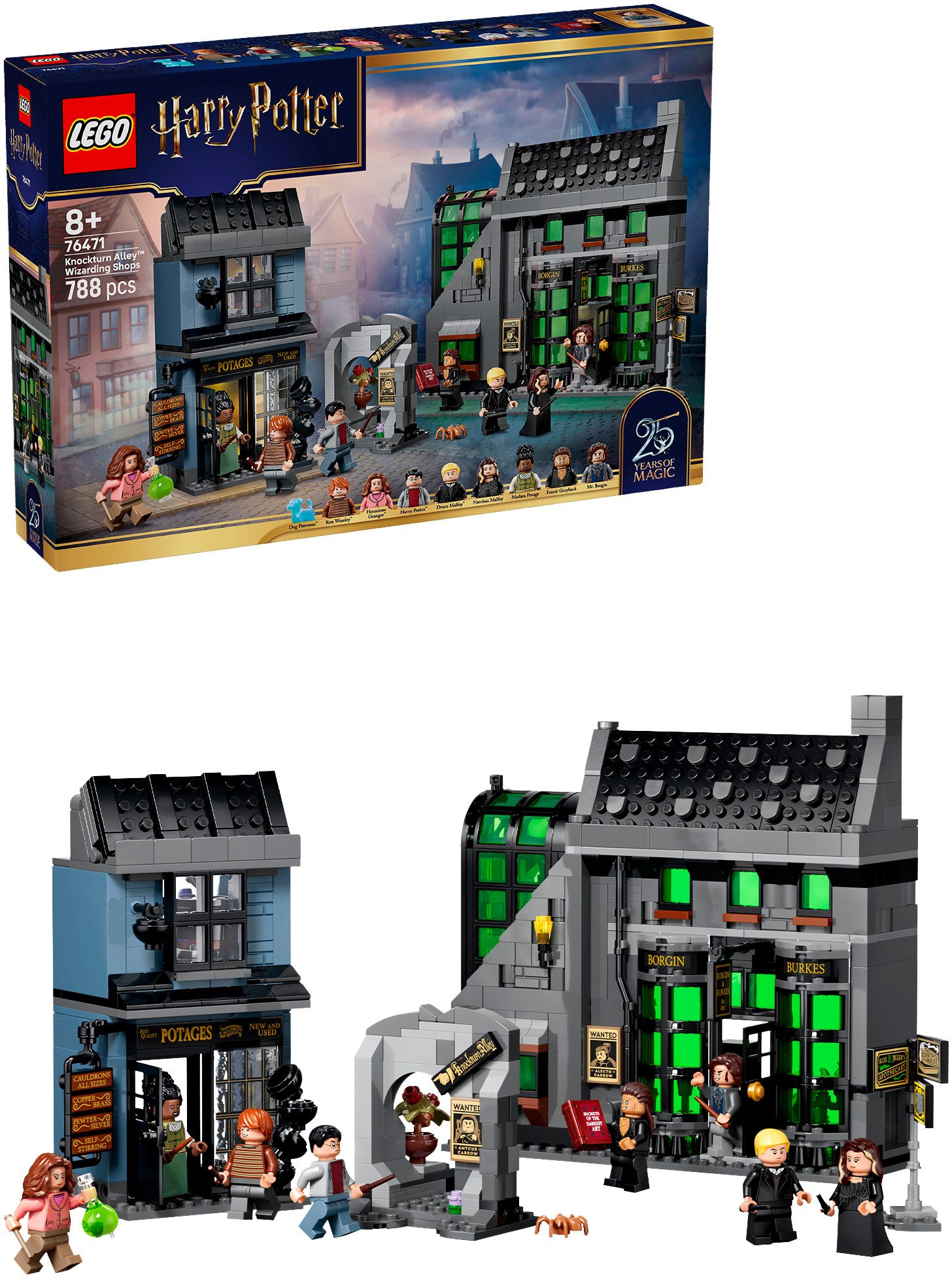 LEGO® Zaubererläden in der Winkelgasse (76471), LEGO Harry Potter Konstruktionsspielsteine, (788 St), Made in Europe