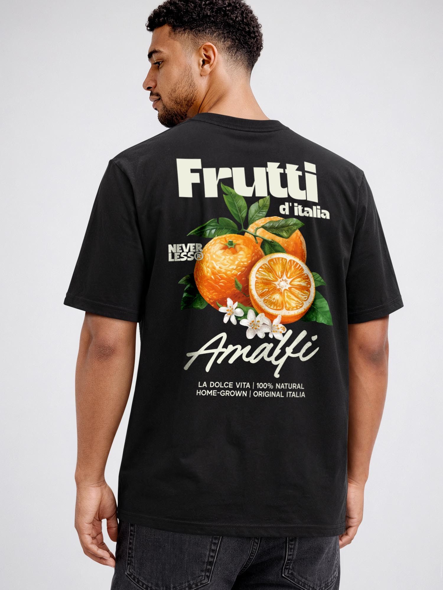 Neverless Oversize-Shirt Herren T-Shirt - Frutti d'italia - Oversized Relaxed Fit Sommer mit Print