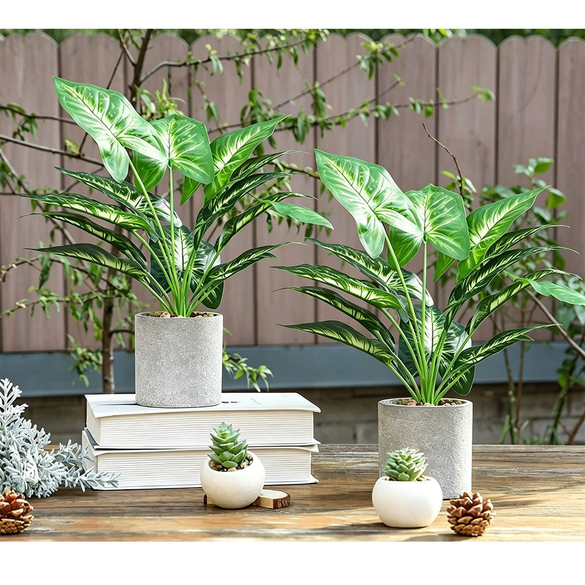 Kunstpflanze 2 Stück Künstliche Pflanzen Kunstpflanzen Dekopflanze Plastik Pflanze Kunstpflanze Wie Echt, Künstliche Pflanzen im Topf Zimmerpflanzen, Fake Plant, Realistische Kunstpflanzen Syngonium, 40 cm, Ideal für Wohnzimmer, Schlafzimmer, Bad, Küche, Büro, Balkon, SURFOU, Höhe 40 cm, Weihnachtsgeschenke, Geburtstagsgeschenke, Einzugsgeschenke