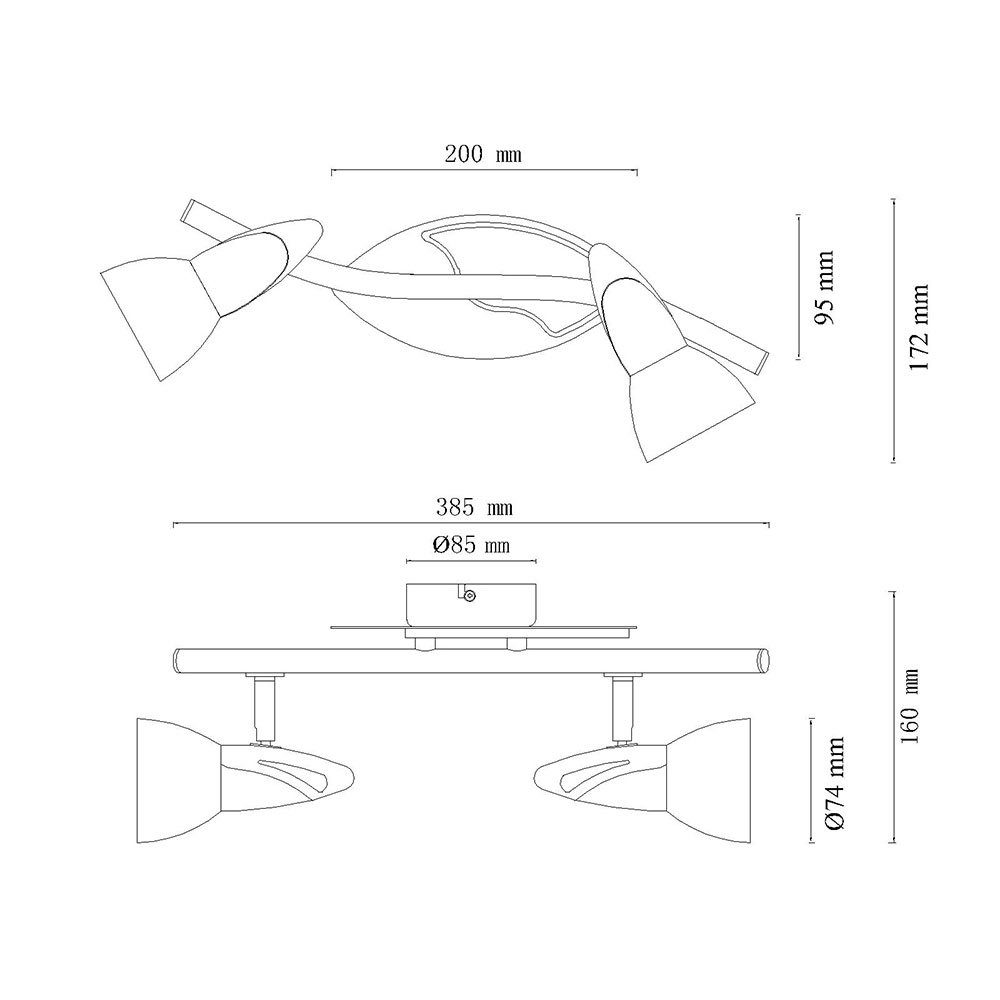 Decken LED Deckenleuchte, nicht Beleuchtung Leuchte etc-shop Glas Zimmer inklusive, Lampe Spot Strahler Leuchtmittel Wohn Holz