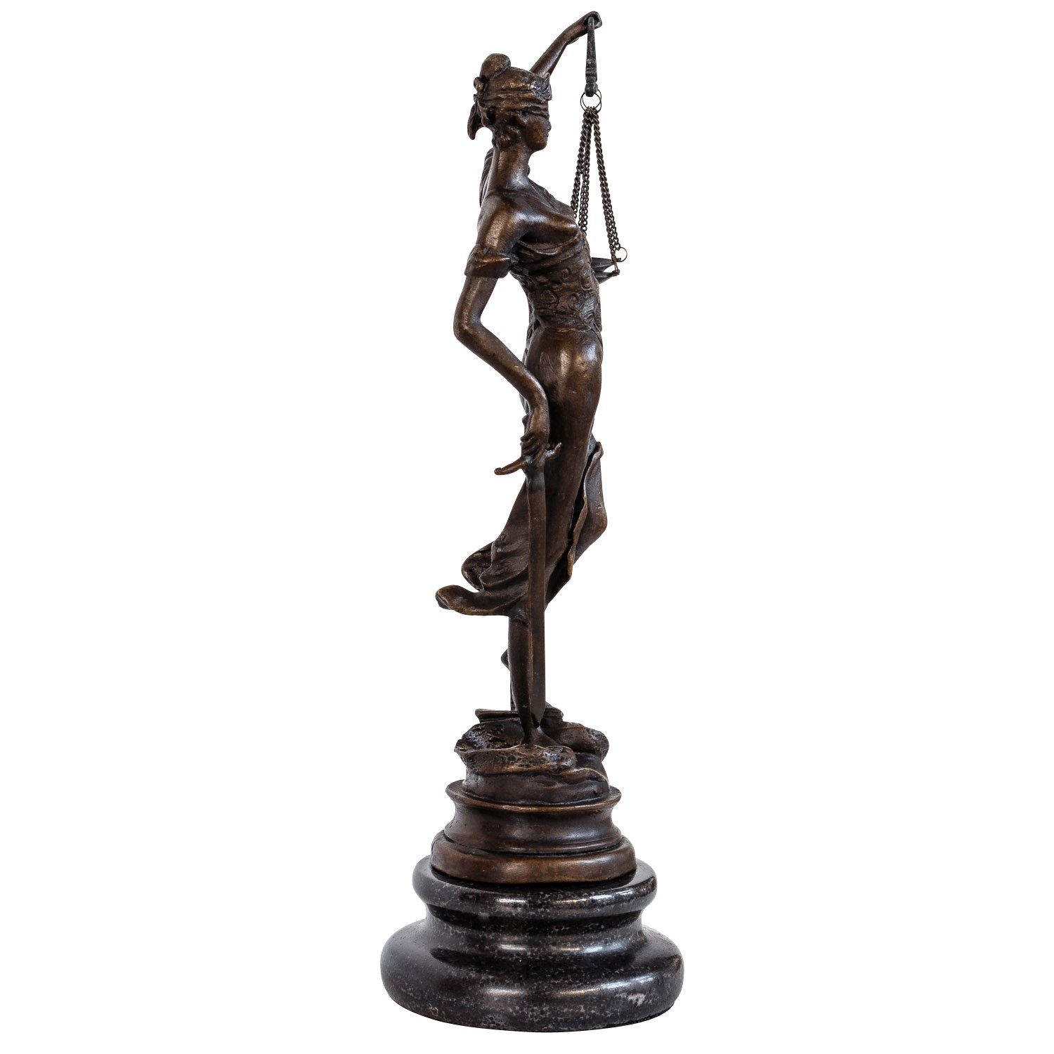 Skulptur Bronze Figur - Justizia Skulptur Antik-Stil Justitia Aubaho Bronzeskulptur im