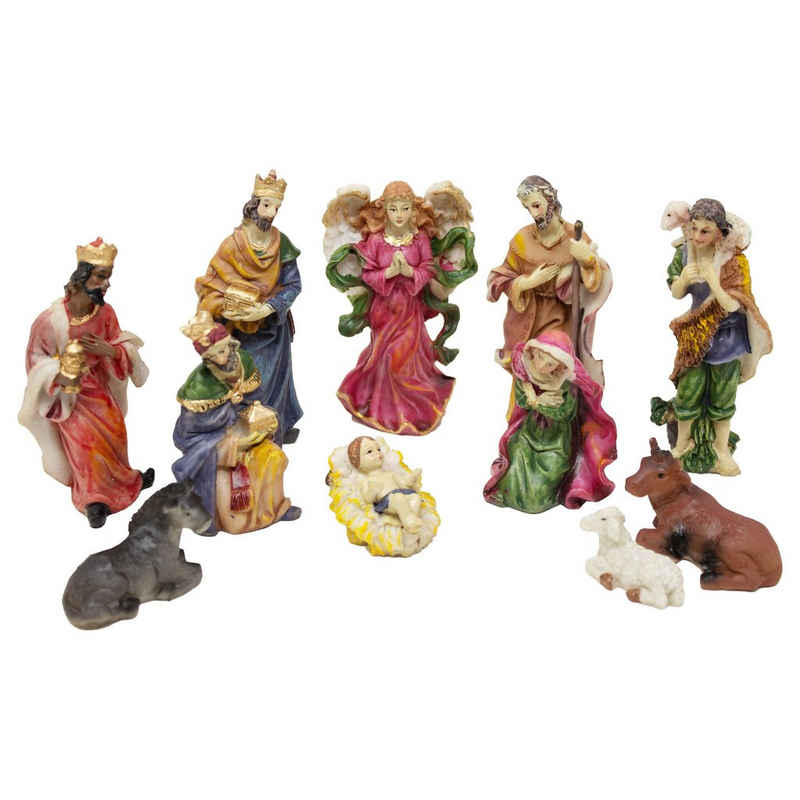 ToCi Krippenfigur Krippenfiguren Set Weihnachten mit 11 Figuren (bis 10 cm) für Krippen