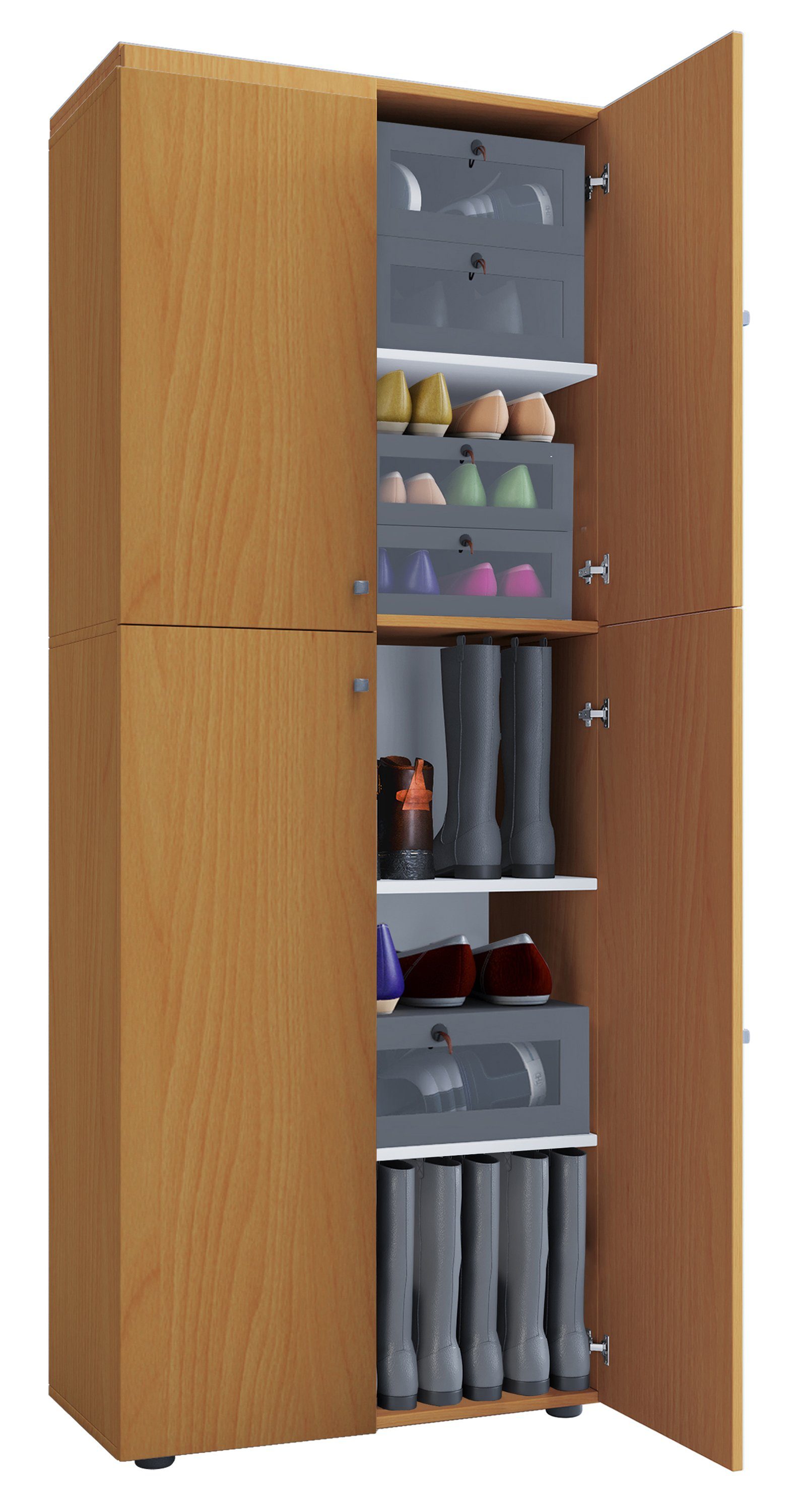 VCM Schuhschrank XL Holz Großer Schuhschrank Schuhkommode Lona 5