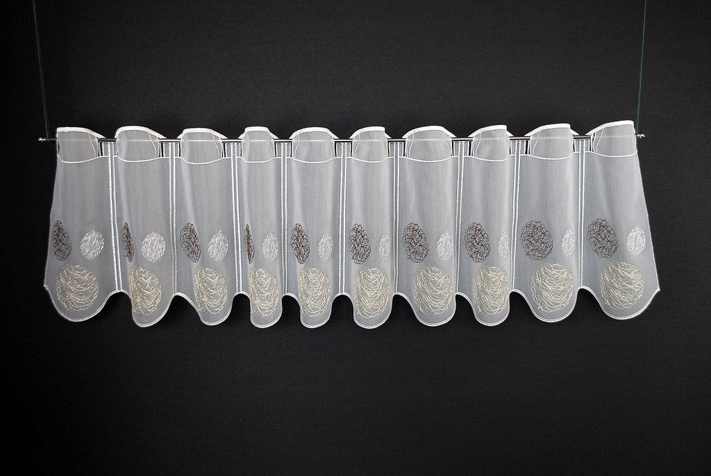 Verdi Scheibengardine bestickte Kugeln, Stangendurchzug, transparent, Kurzg günstig online kaufen