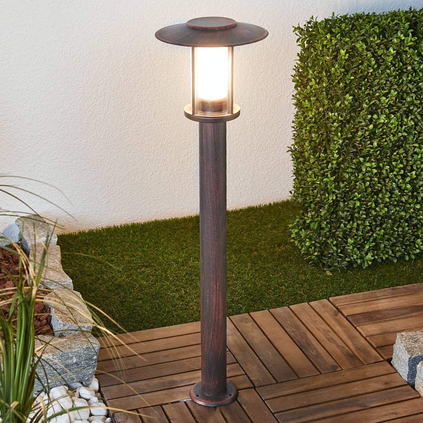 Lindby Außen-Stehlampe Pavlos, LED 7 W gesamt, warmweiß