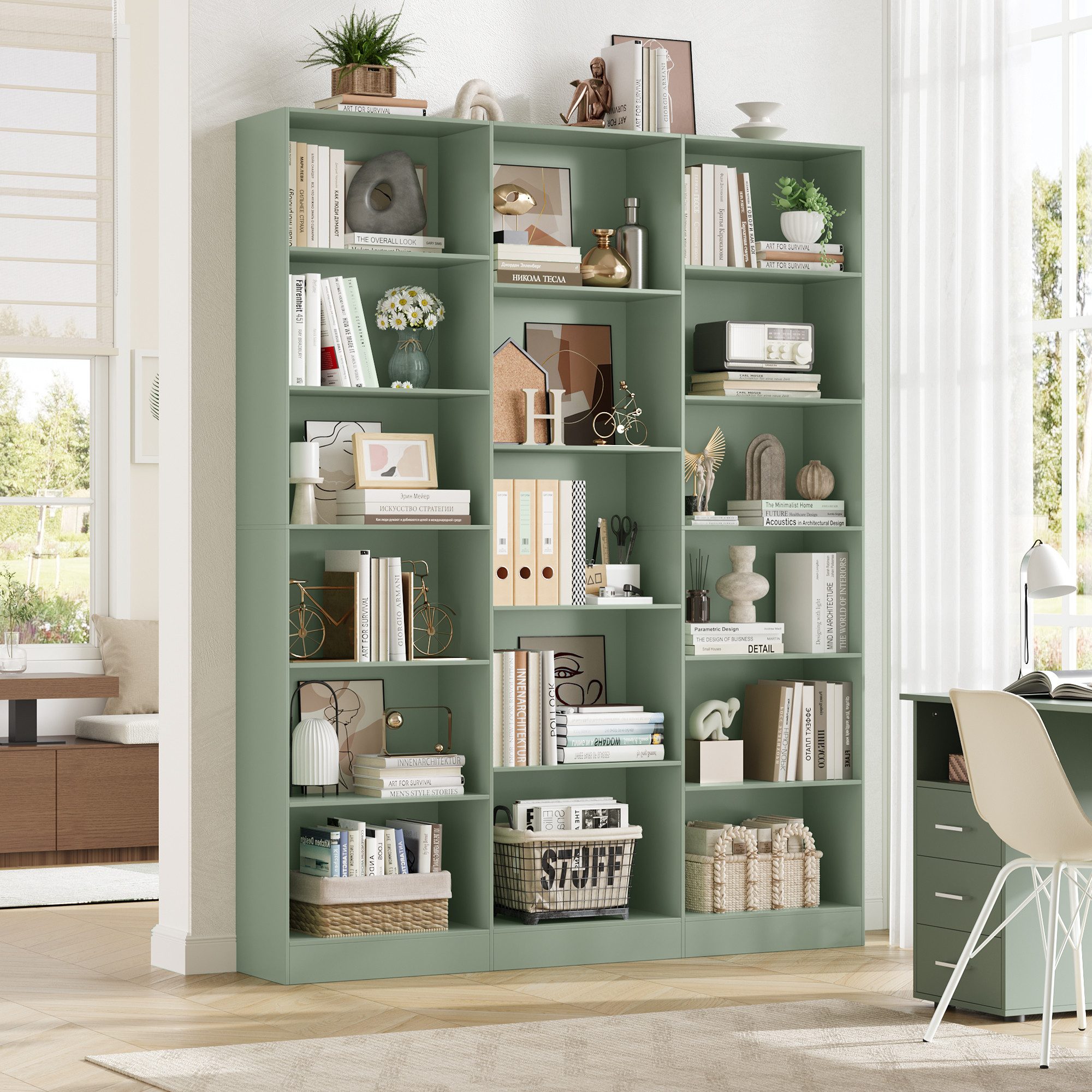 Homfa Bücherregal 188cm Standregal Büroregal Bücherschrank, mit 17 Fächern, günstig online kaufen