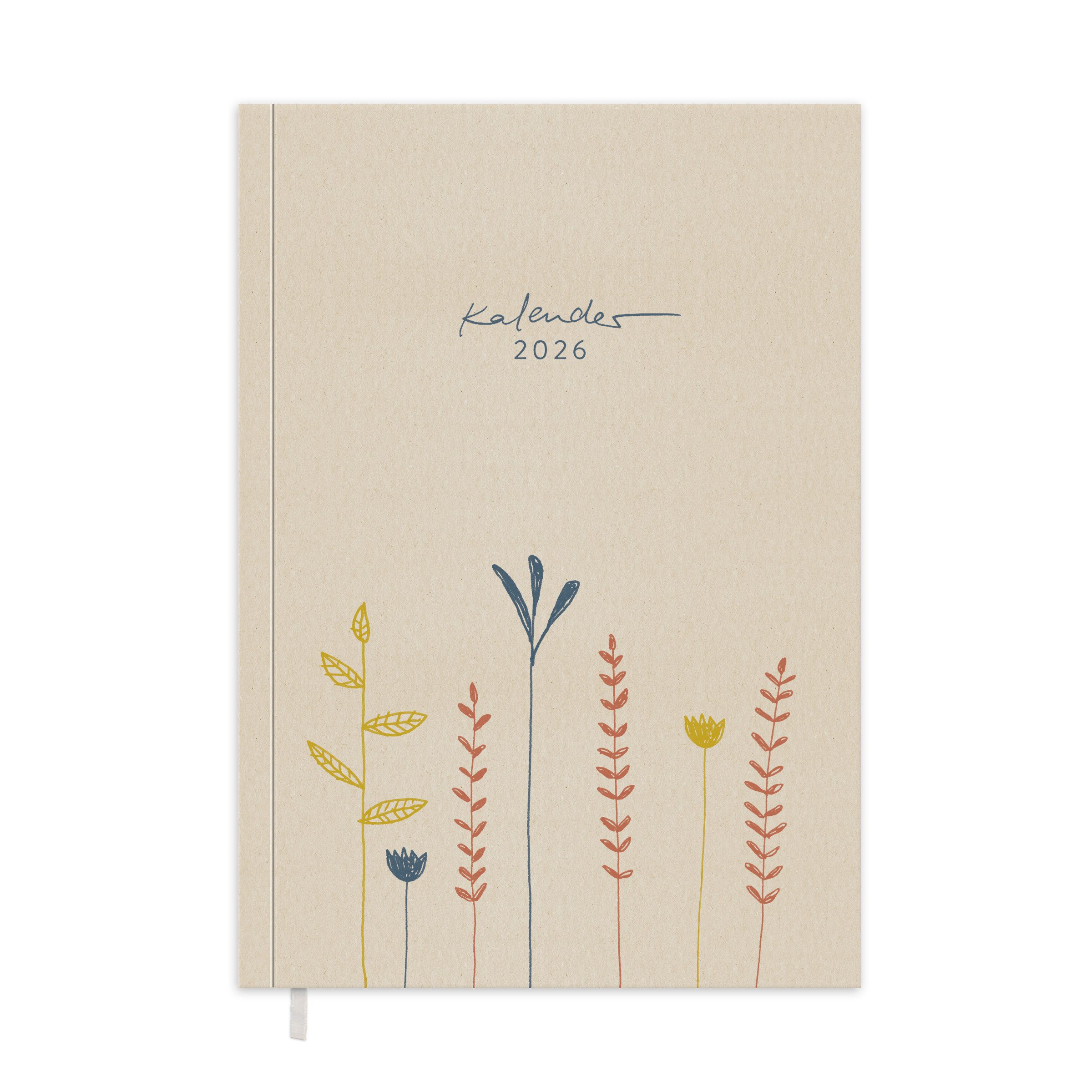 Eine der Guten Verlag Terminkalender Terminplaner 2026 - A5, creme beige, 1 Doppelseite / Woche, 152 S. FSC-Papier, Softcover, klimaneutral