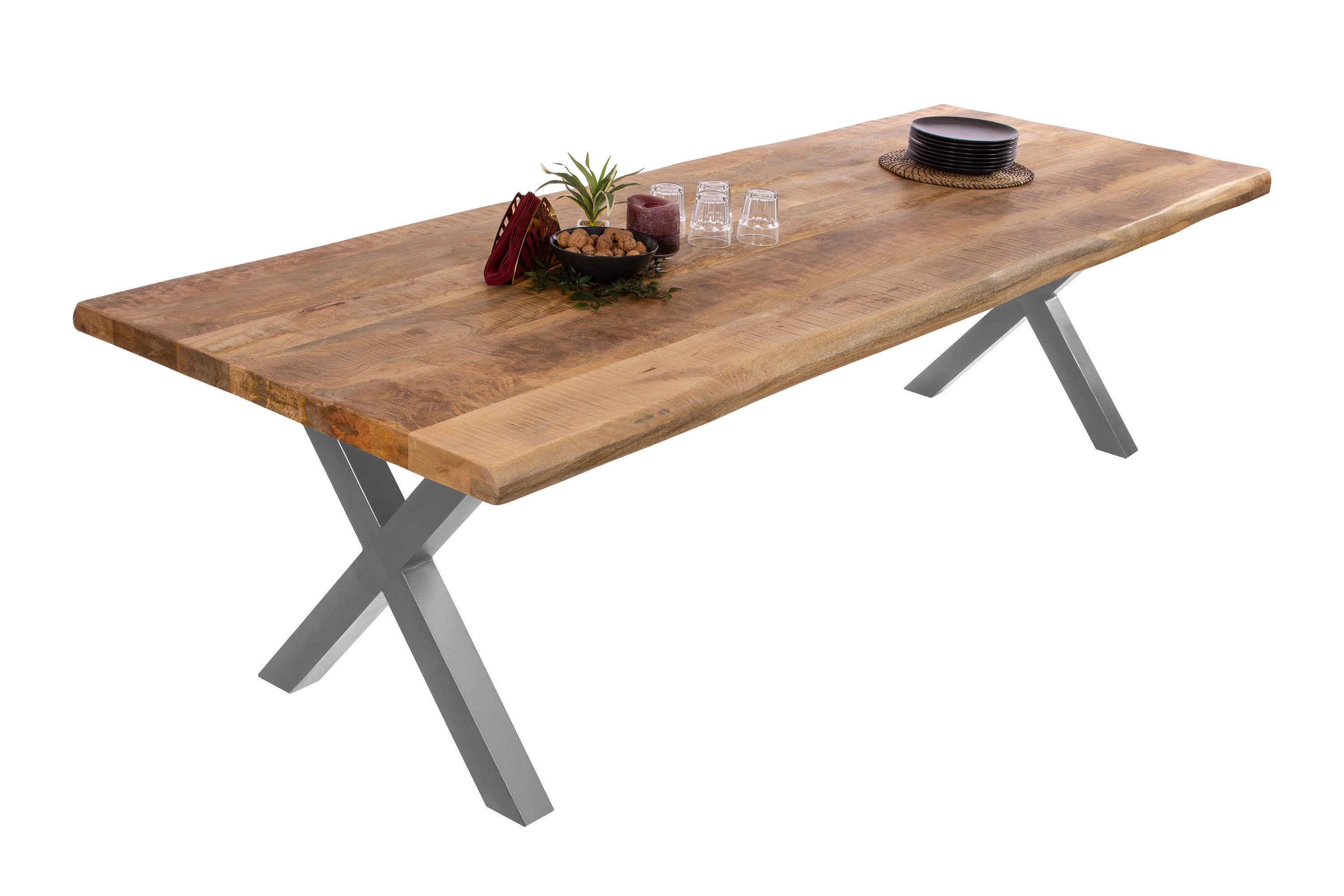 Loreno® Baumkantentisch Cali, massives Mangoholz, Baumkante, günstig online kaufen