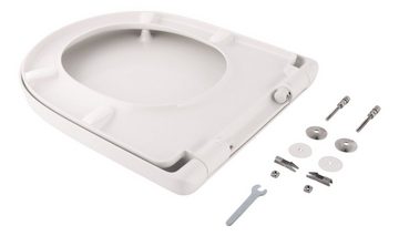 Villeroy & Boch Tiefspül-WC, Wandhängend, Abgang Waagerecht, Wand WC, spülrandlos, Weiß, WC-Sitz Absenkautomatik, D-Form, 047906