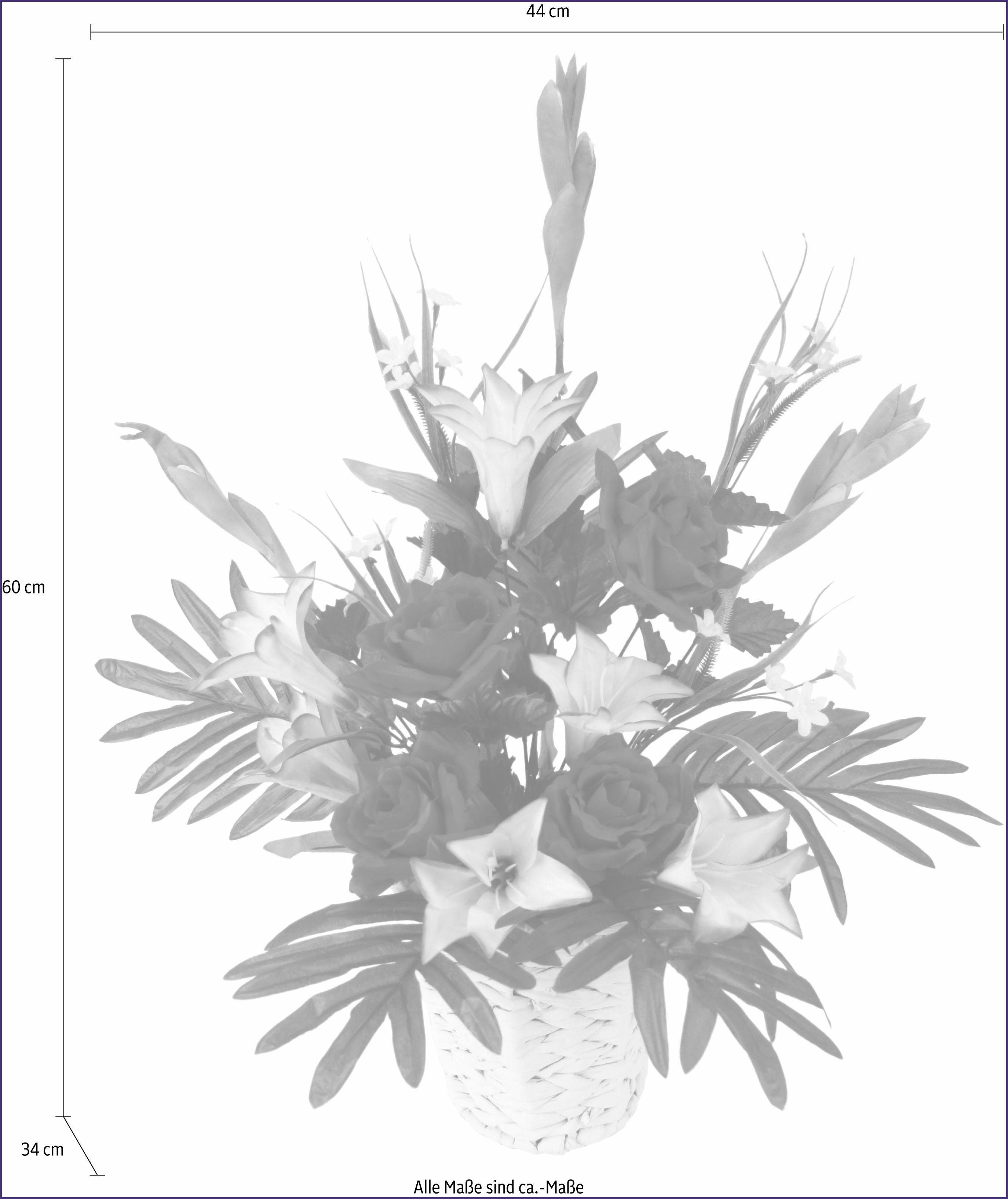 Kunstpflanze »ArrangementLilien/Rosen in Wasserh.« Lilien/Rosen, I.GE.A., Höhe 60 cm-HomeTrends