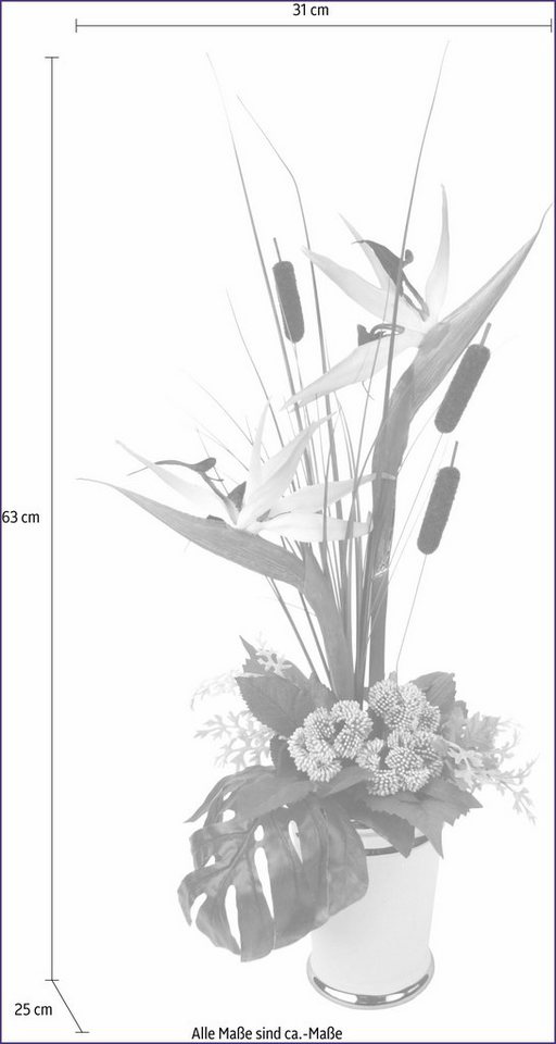 Kunstpflanze »Strelitziengesteck in Topf« Strelitzie, I.GE.A., Höhe 63 cm-HomeTrends