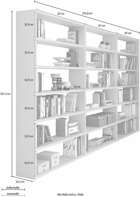 fif möbel Raumteilerregal »Toro«, 18 Fächer, Breite 275,8 cm-Otto