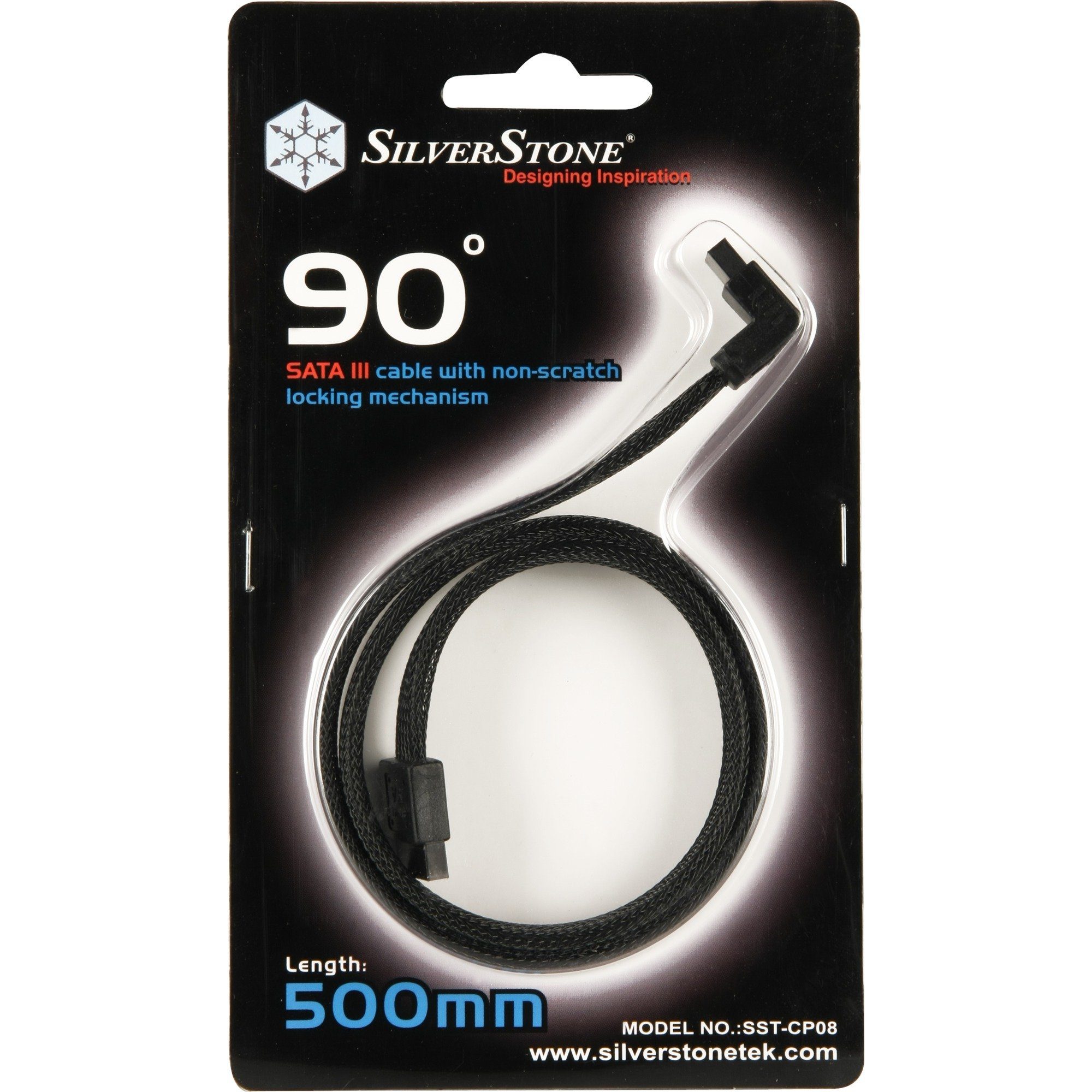Silverstone SilverStone CP08 90° SATA-III, Kabel, (50cm) Computer-Kabel