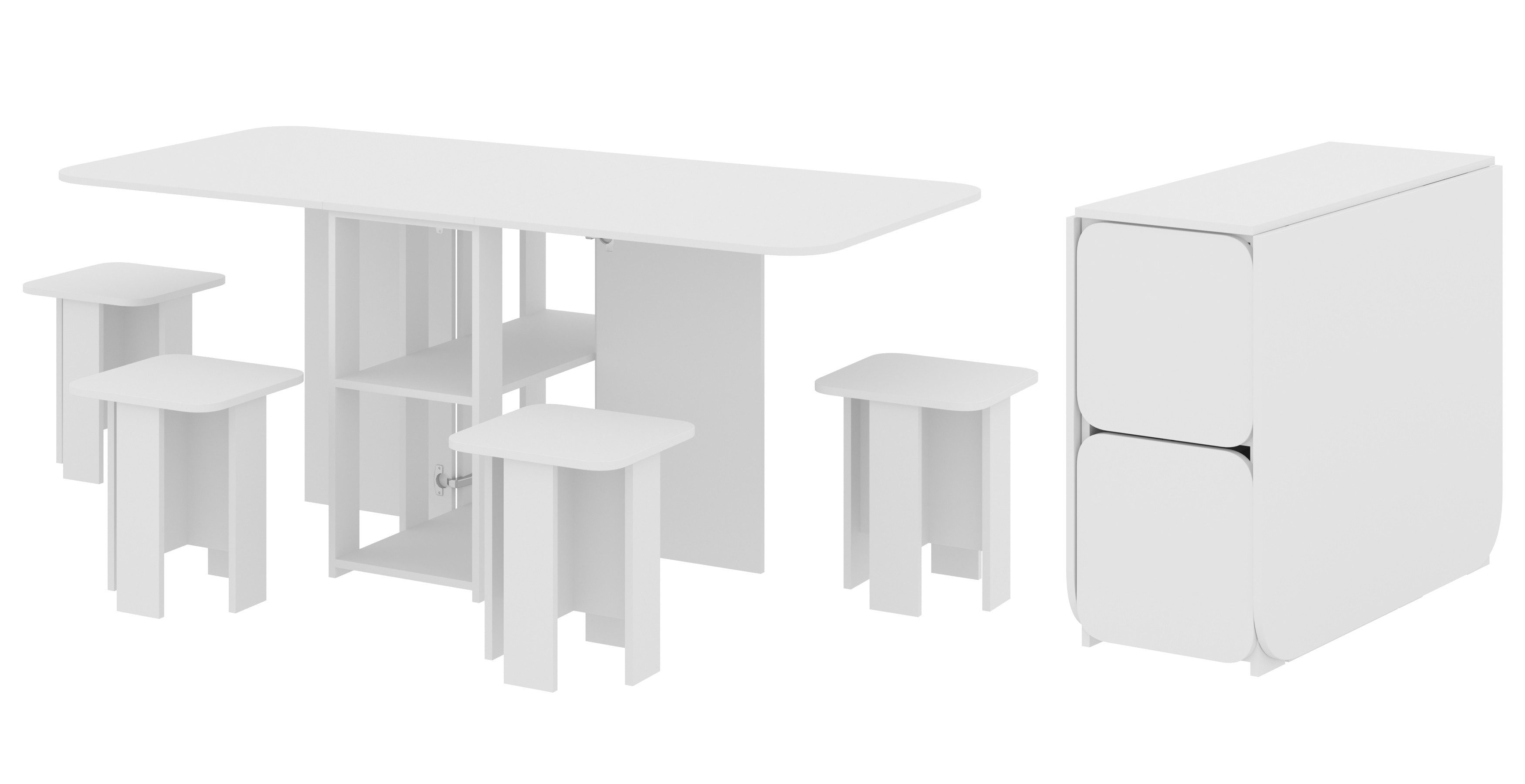 Rodnik Essgruppe Klapptisch-Hocker-Set 5 in 1, (Esstisch-Set, klappbar, 5-t günstig online kaufen