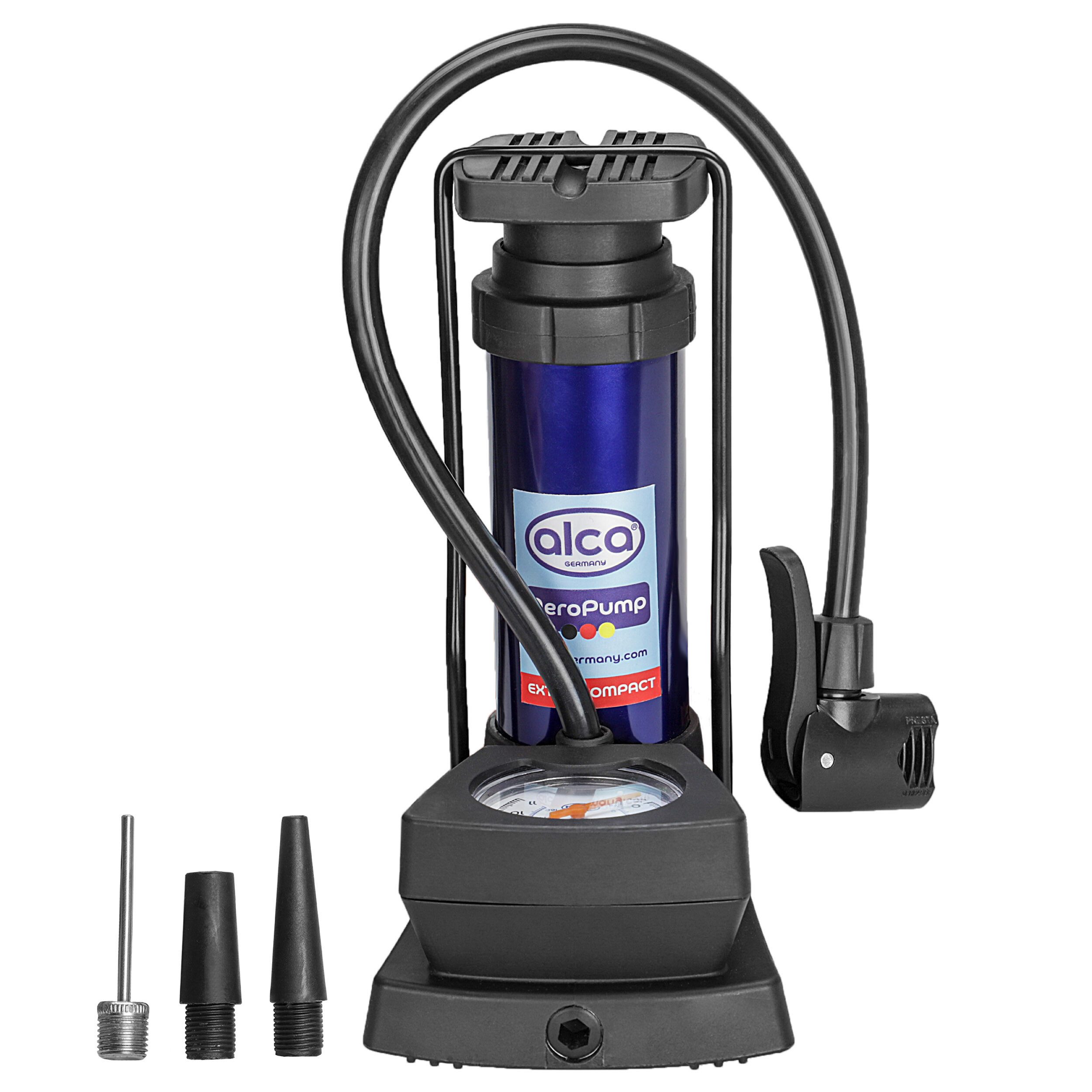 alca Luftpumpe Luftpumpe Mini Standfußpumpe Mini Standfußpumpe mit Manometer (1-tlg)