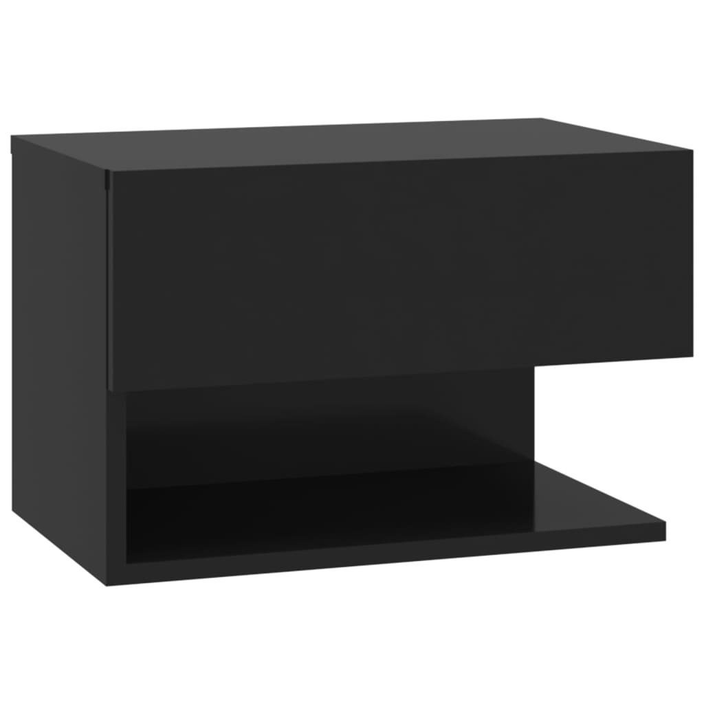 furnicato Nachttisch Wand-Schwarz (1-St) günstig online kaufen