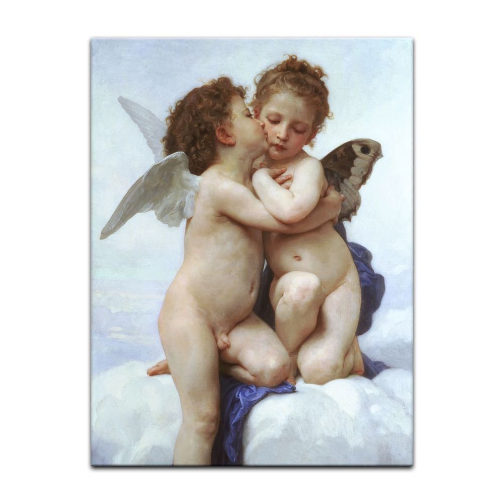 Bilderdepot24 Leinwandbild Alte Meister - William-Adolphe Bouguereau - Der erste Kuss, Menschen