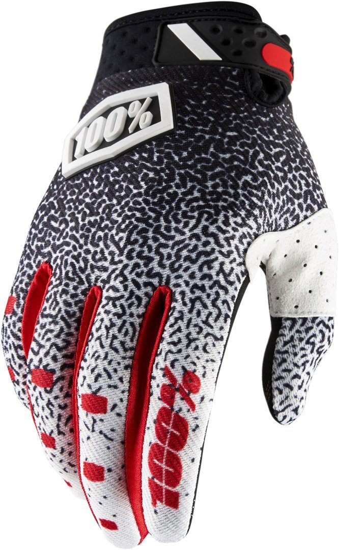 Motorradhandschuhe Black/White/Red Handschuhe Ridefit Motocross 100%
