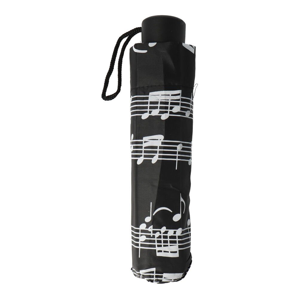 mugesh Taschenregenschirm Taschenschirm Notenlinien, für Musiker schwarz