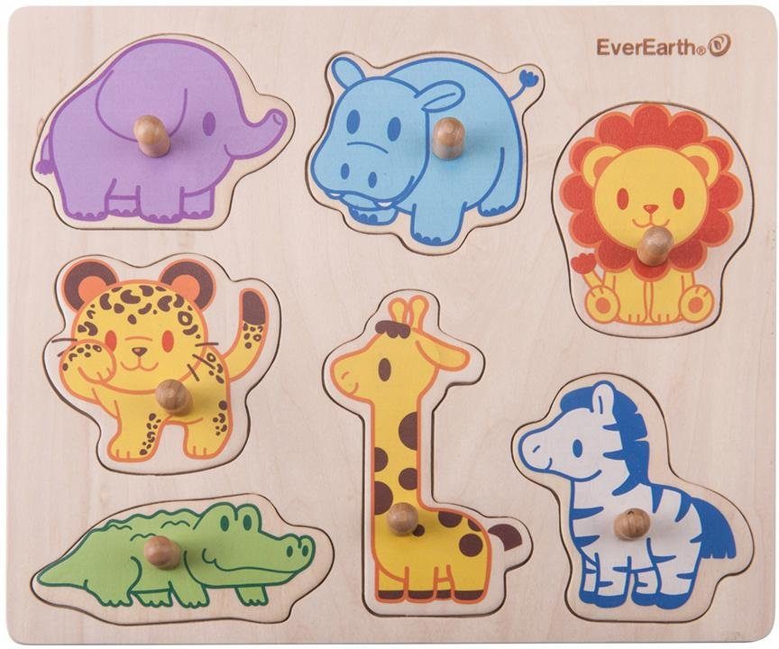 EverEarth® Puzzle »Puzzle - Safari Tiere«, 7 Puzzleteile, FSC®- schützt Wald - weltweit