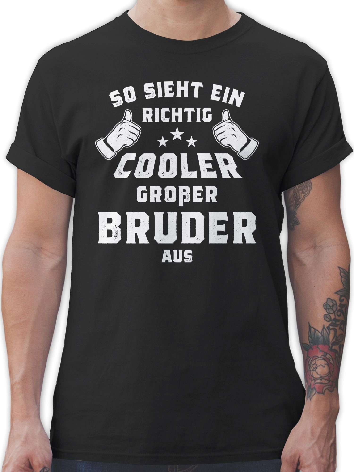 Shirtracer T-Shirt So sieht ein richtig cooler großer Bruder aus Großer Bruder