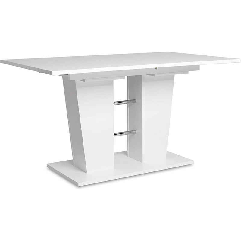 Finori Esstisch Esszimmertisch Esstisch Tisch Auszugtisch weiss ca. 140 cm ausziehbar