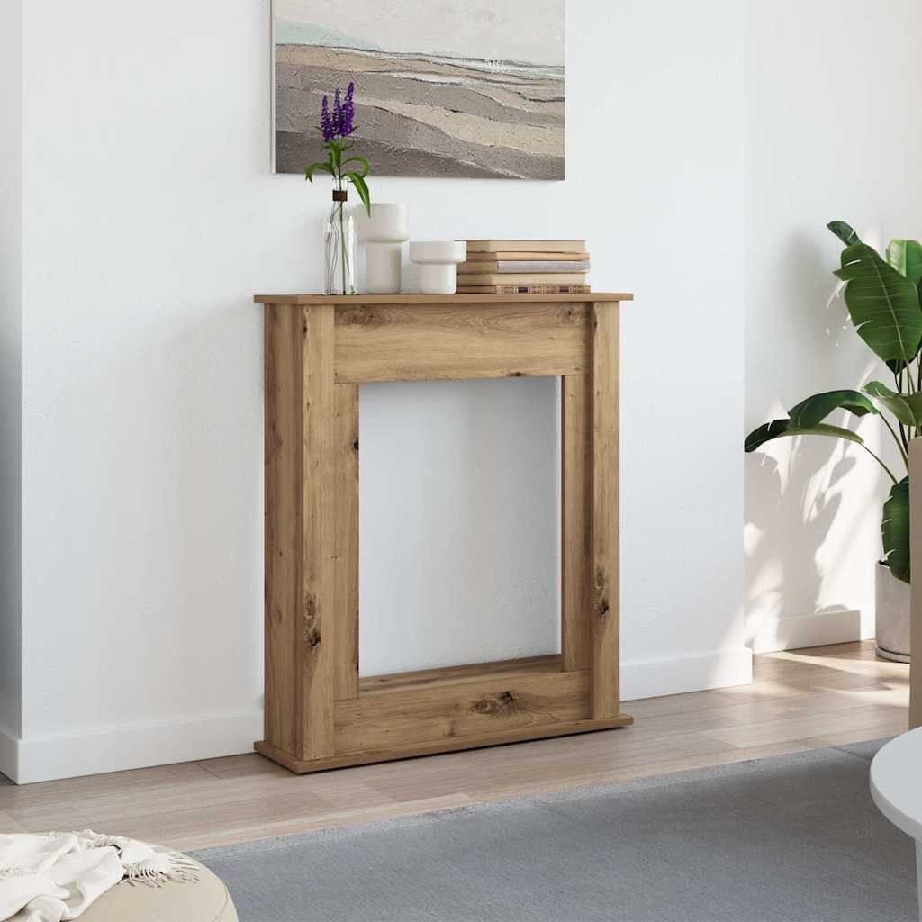 vidaXL Dekokamin, Kaminumrandung Artisan-Eiche 75x20x87,5 cm Holzwerkstoff