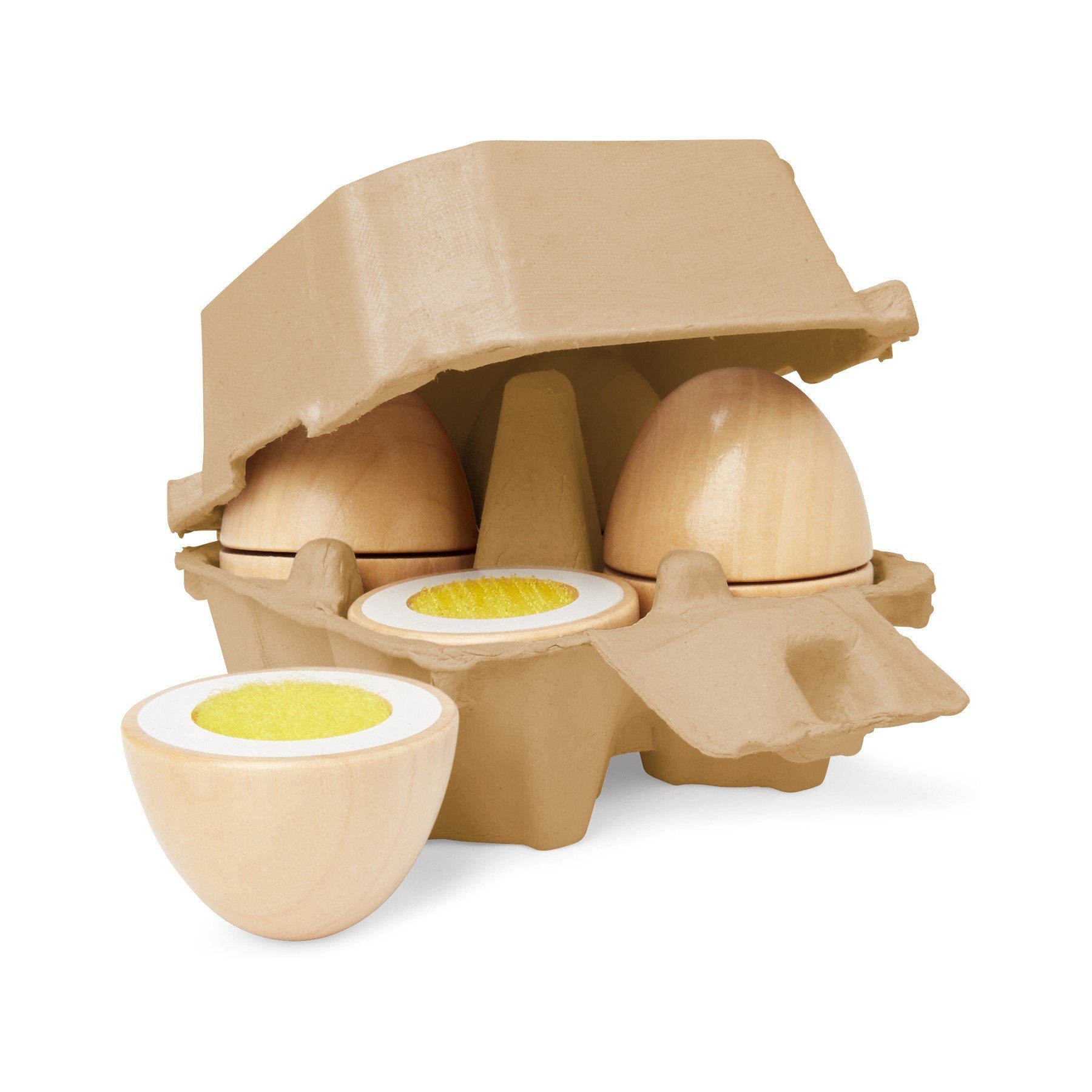 TikTakToo Spiellebensmittel 4 teilbare Holz Eier in Verpackung, Holzspielze günstig online kaufen