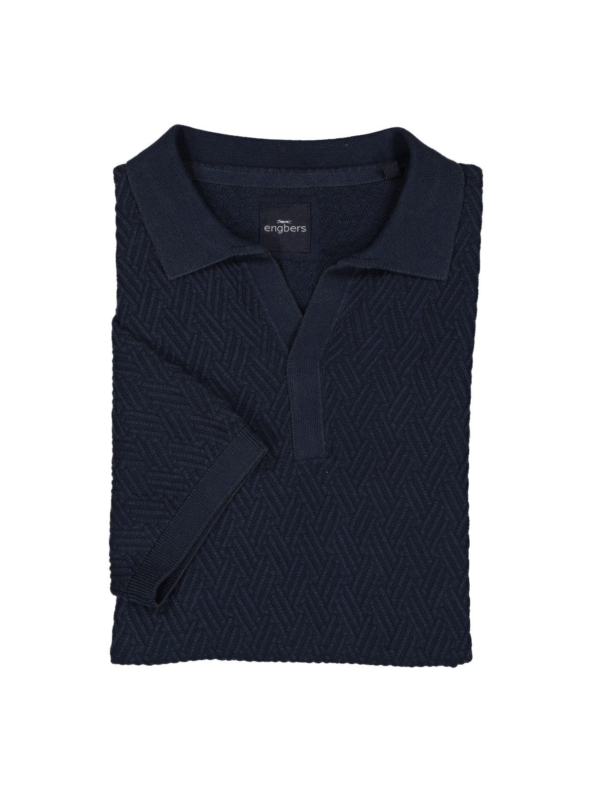 Engbers Poloshirt Herren Strick, Saphirblau