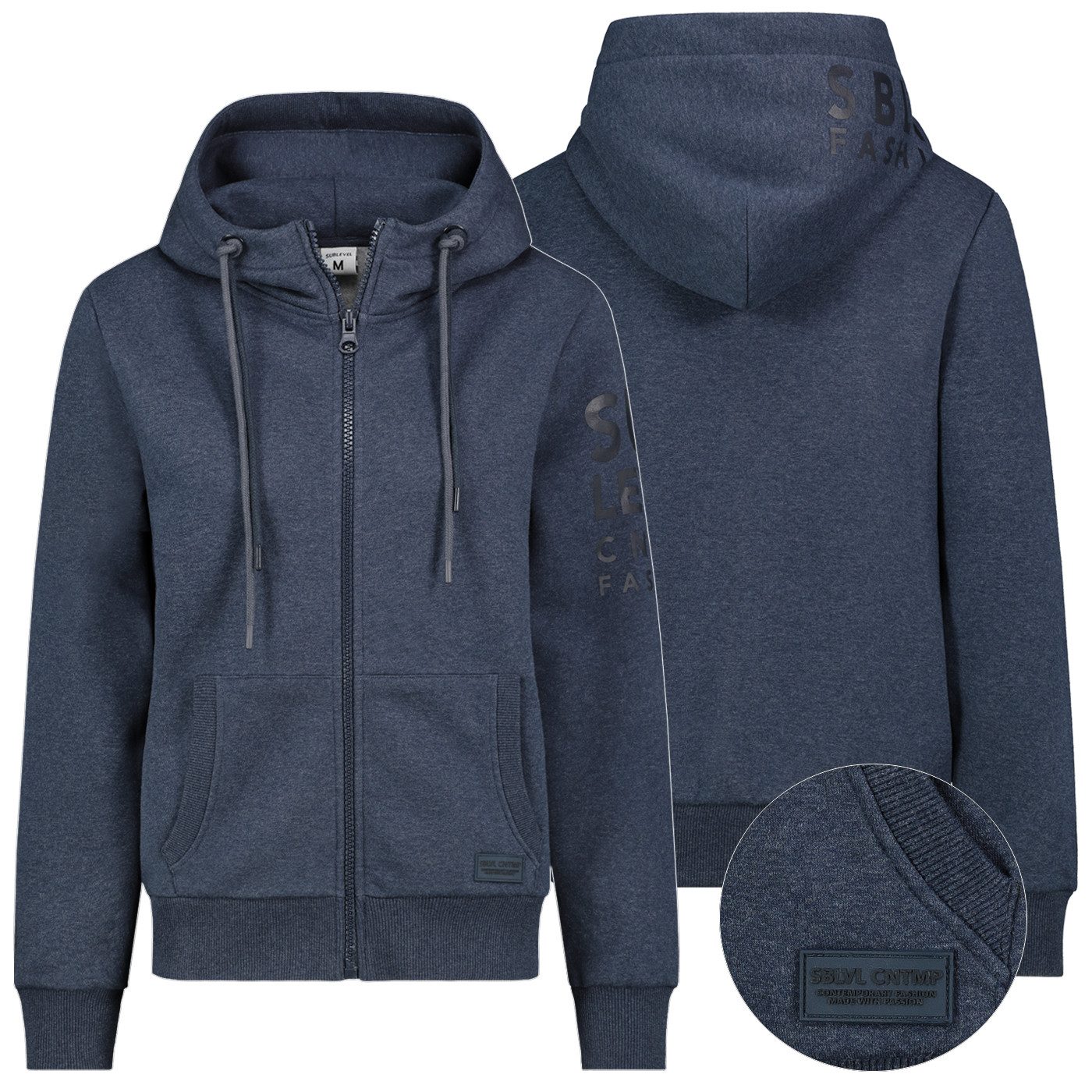 Trainingsjacke Weiche Kapuzen Sweatjacke mit Reißverschluss und Print