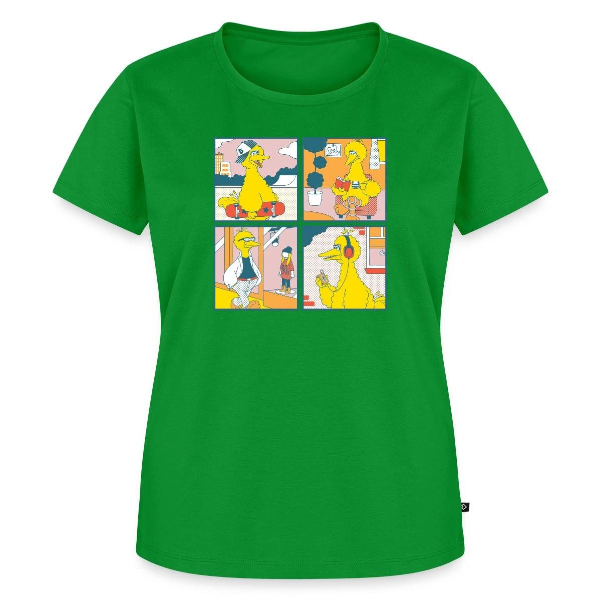 T-Shirt Sesamstraße Bibo Comic Kacheln Frauen Premium T-Shirt
