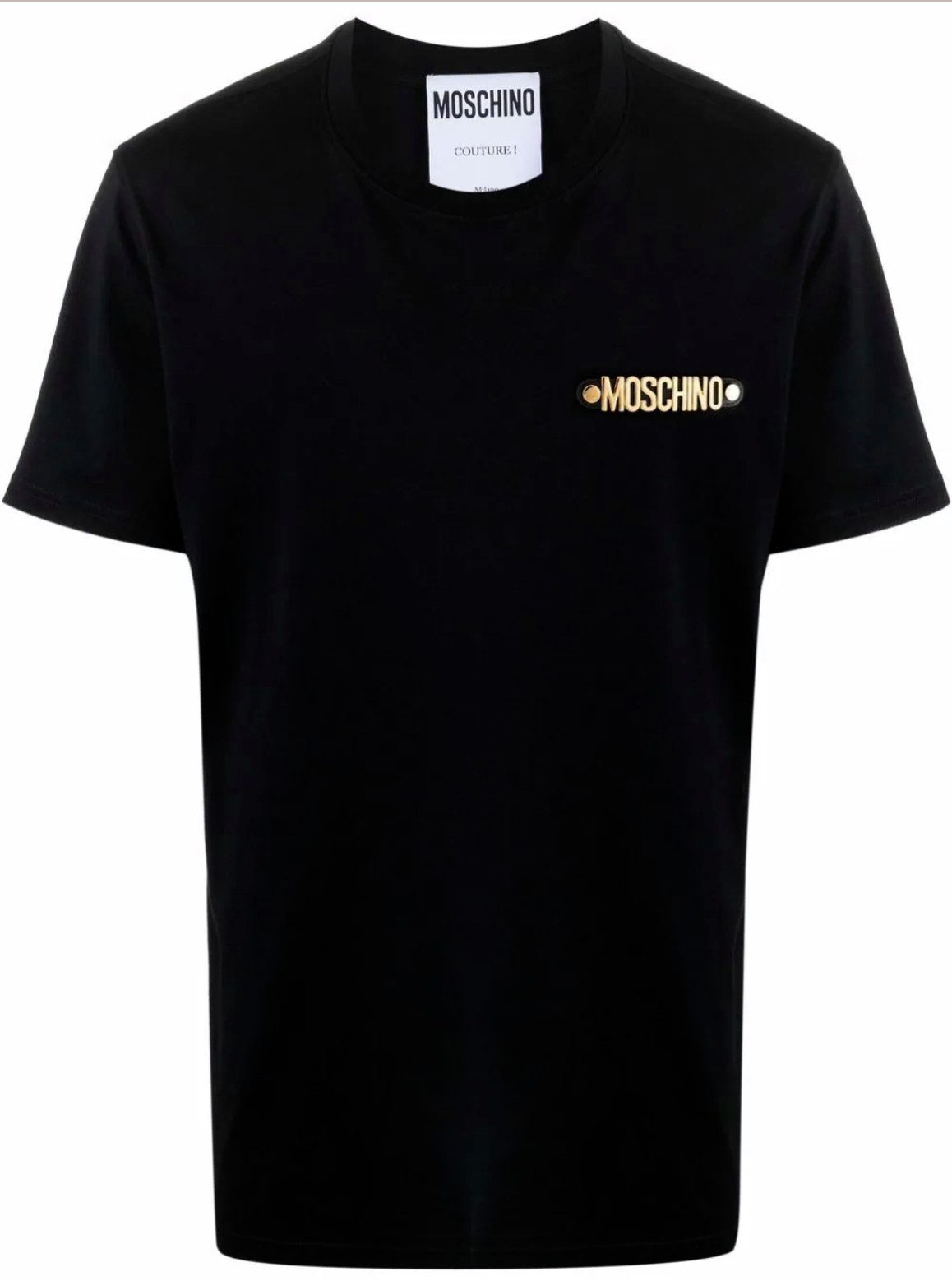 Moschino T-Shirt COUTURE Damen Metal Gold Logo Regular Fit
