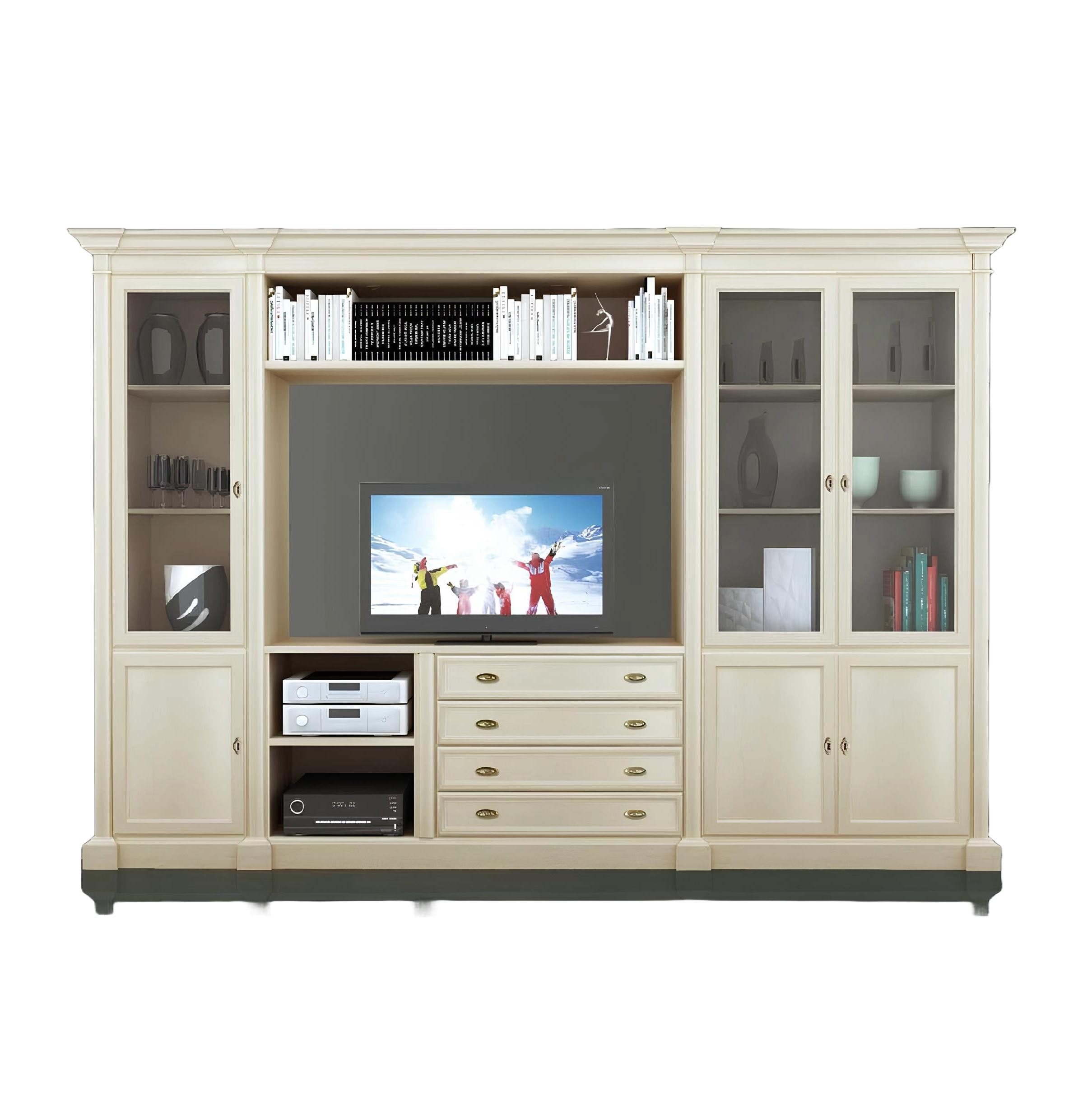 TV-Schrank Holz TV-Schrank mit Wandschränken und modernem Regal