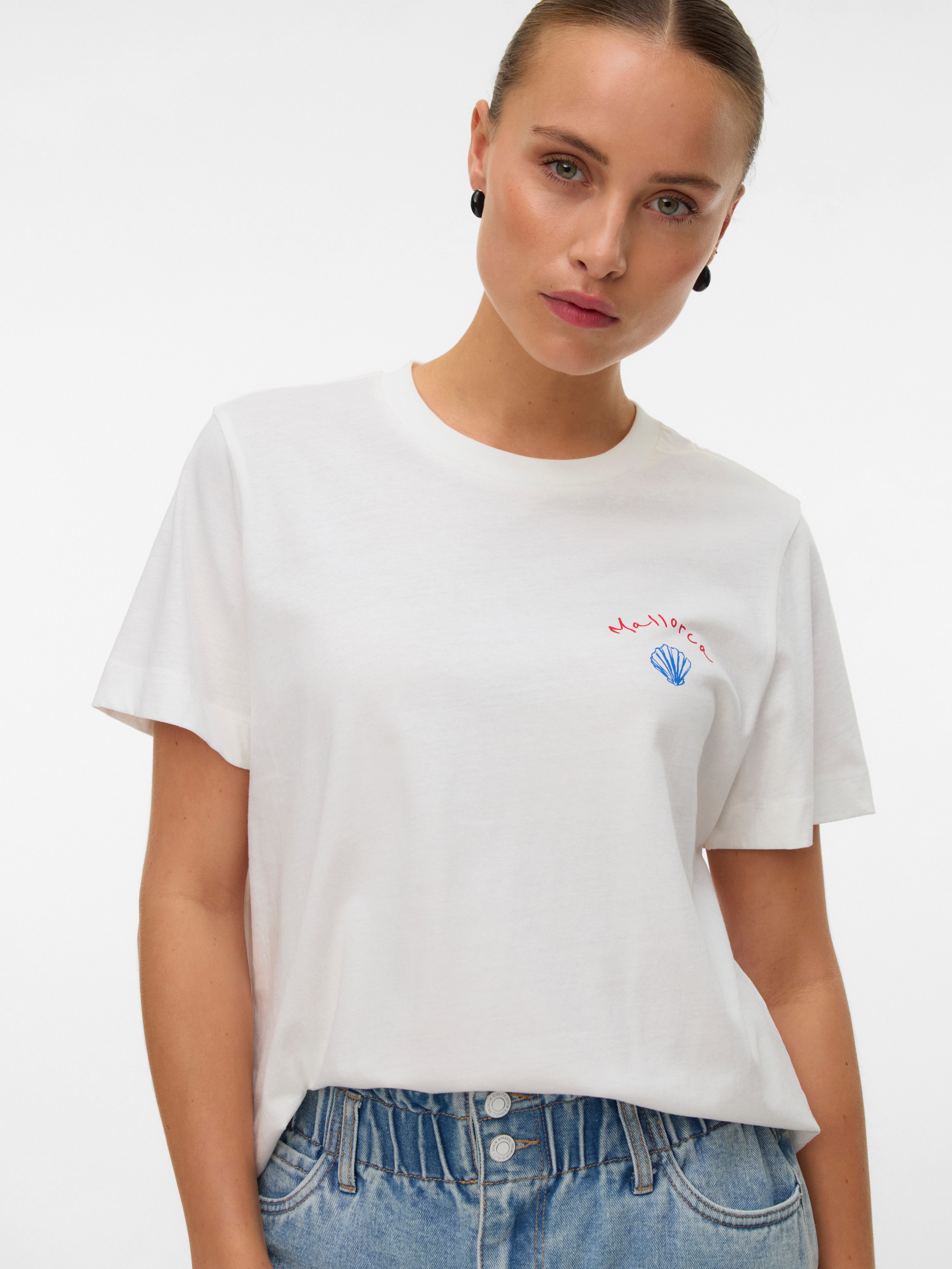 Vero Moda T-Shirt VMGINA METTE SS TOP BOX JRS Baumwolle