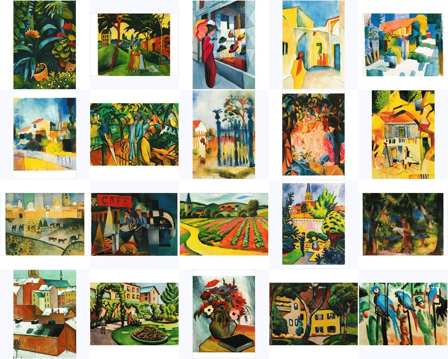 Postkarte Kunstkarten-Topseller-Set August Macke