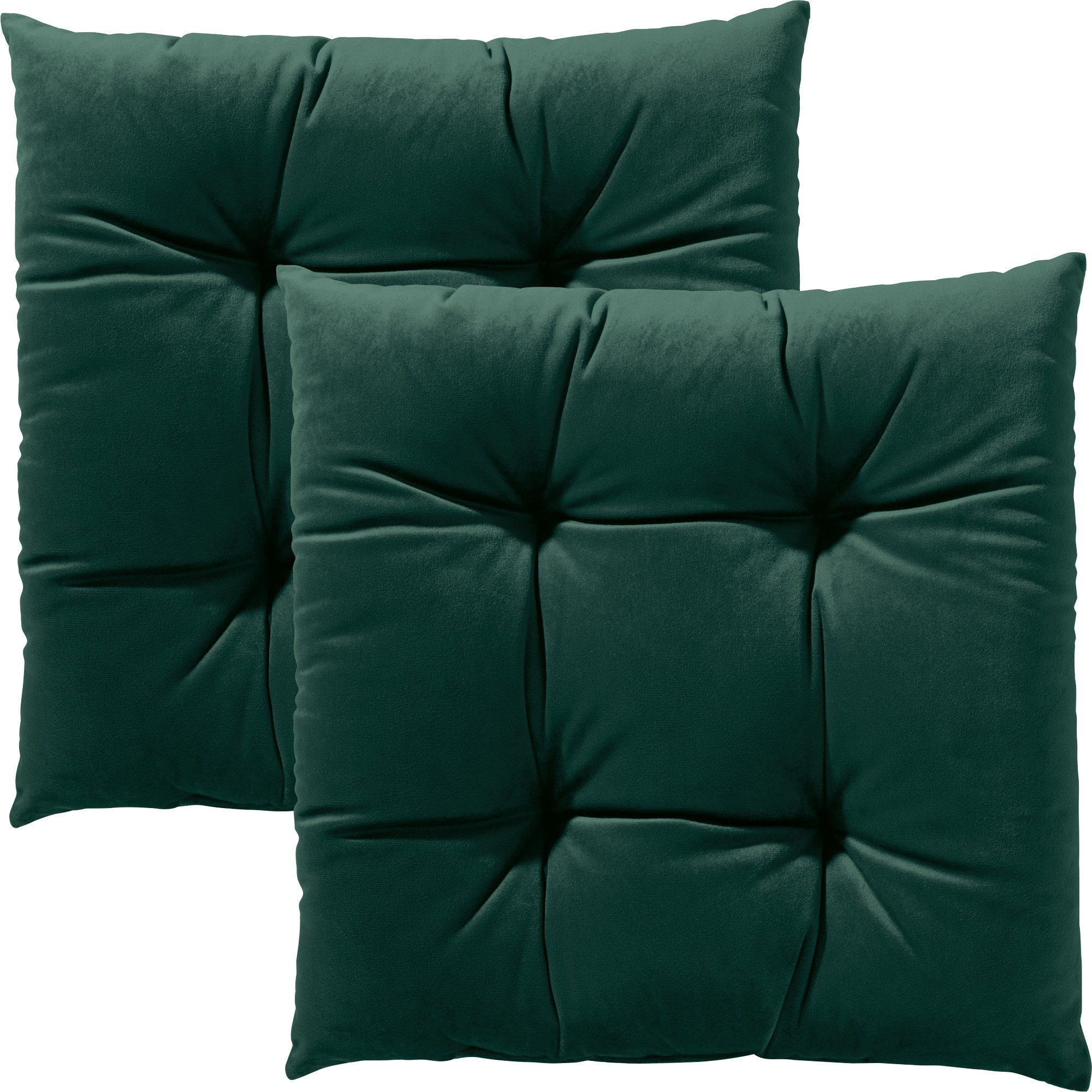 REDBEST Stuhlkissen Stuhlkissen "Kingsville" 2er-Pack, Nicky-Velours Uni