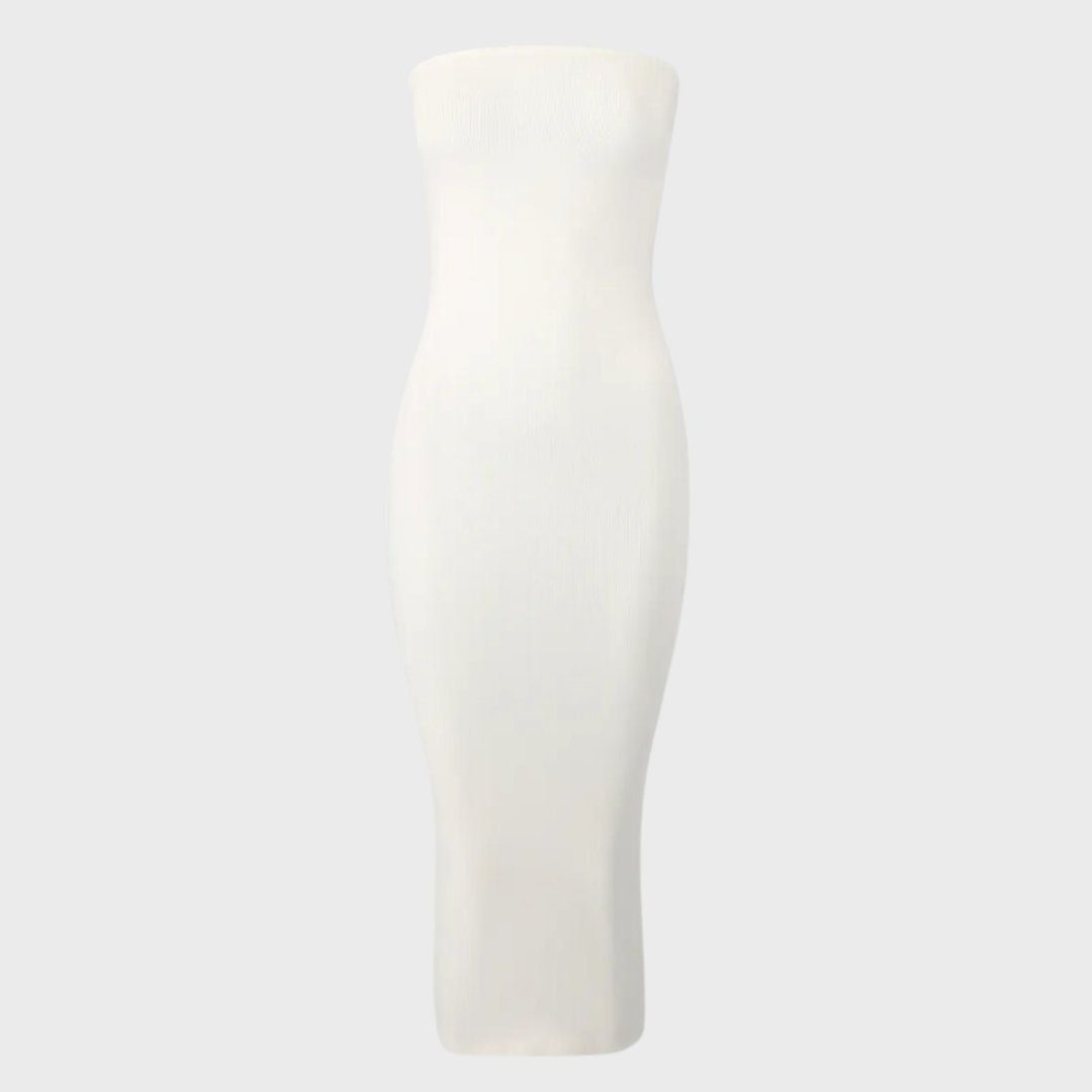 Gina Tricot Bandeaukleid White (1000)