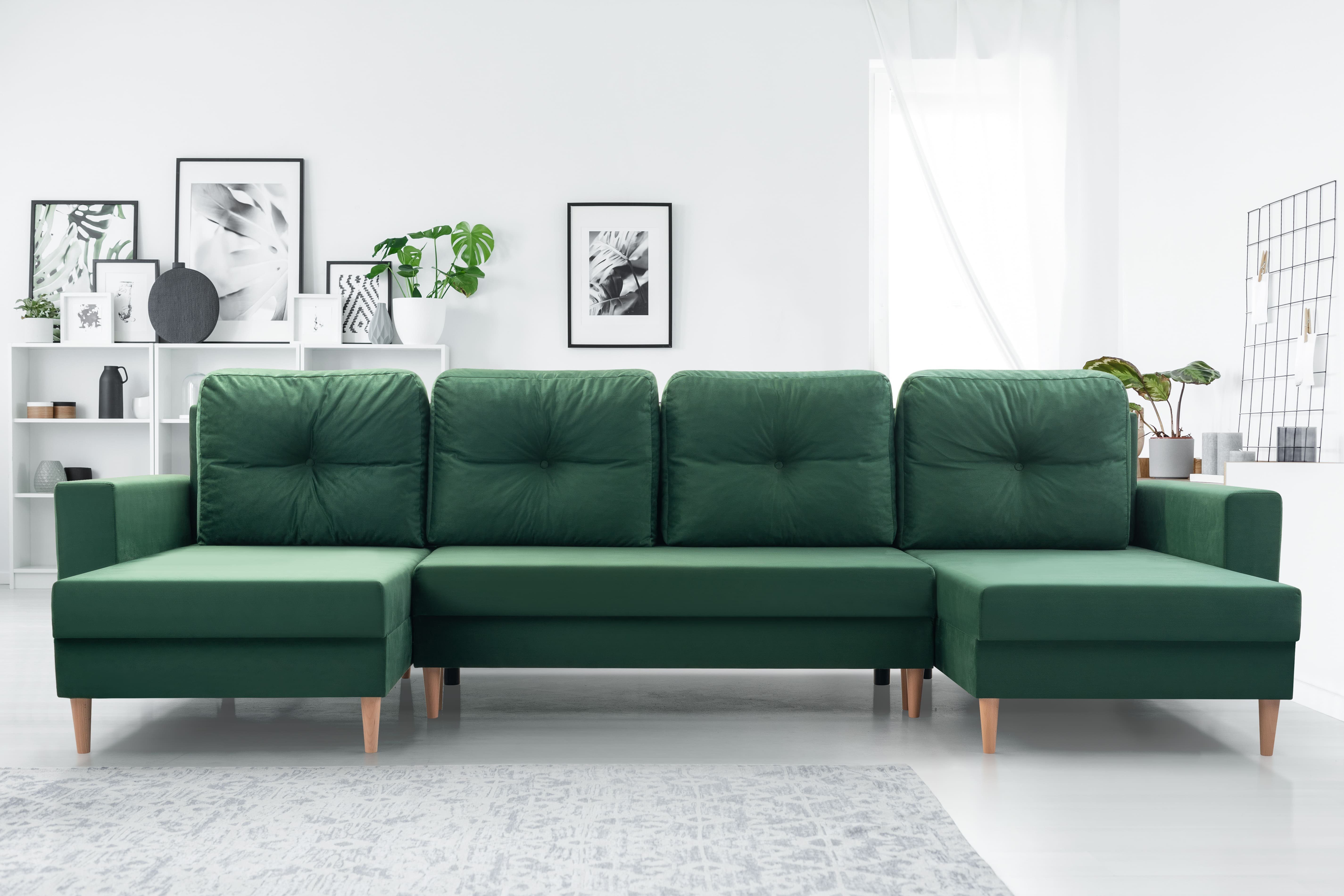 Bettkasten Schlaffunktion 300x137x84 U-Form Wohnlandschaft Schlaffunktion Sofa und U-Sofa U, Couch mit Bettkasten Polsterecke 18 mit Eckcouch MANILA - mit - MOEBLO cm, Ecksofa Schwarz Carl