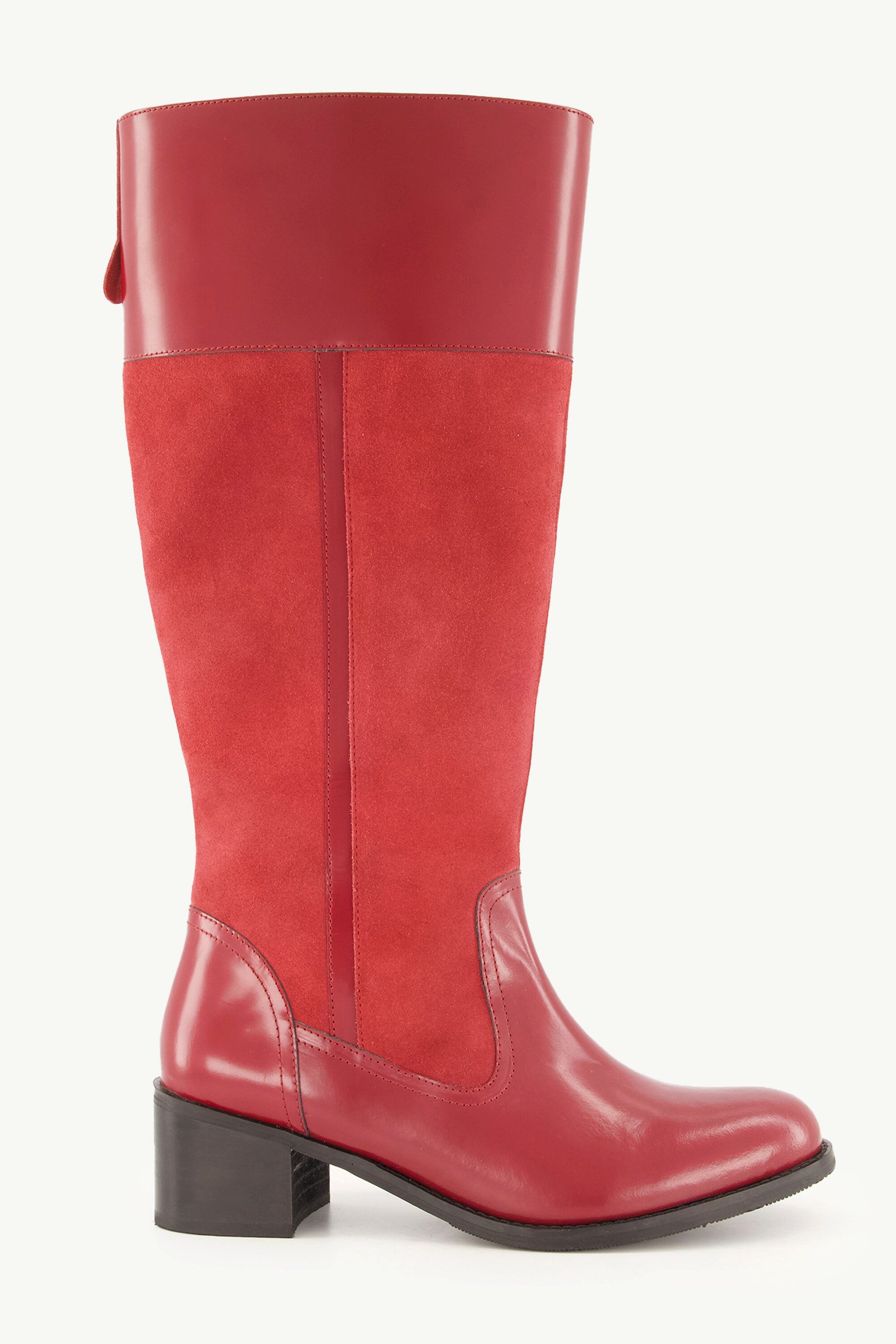 Ulla Popken Lederstiefel XXL-Schaft Zipper Veloursleder Stiefel günstig online kaufen