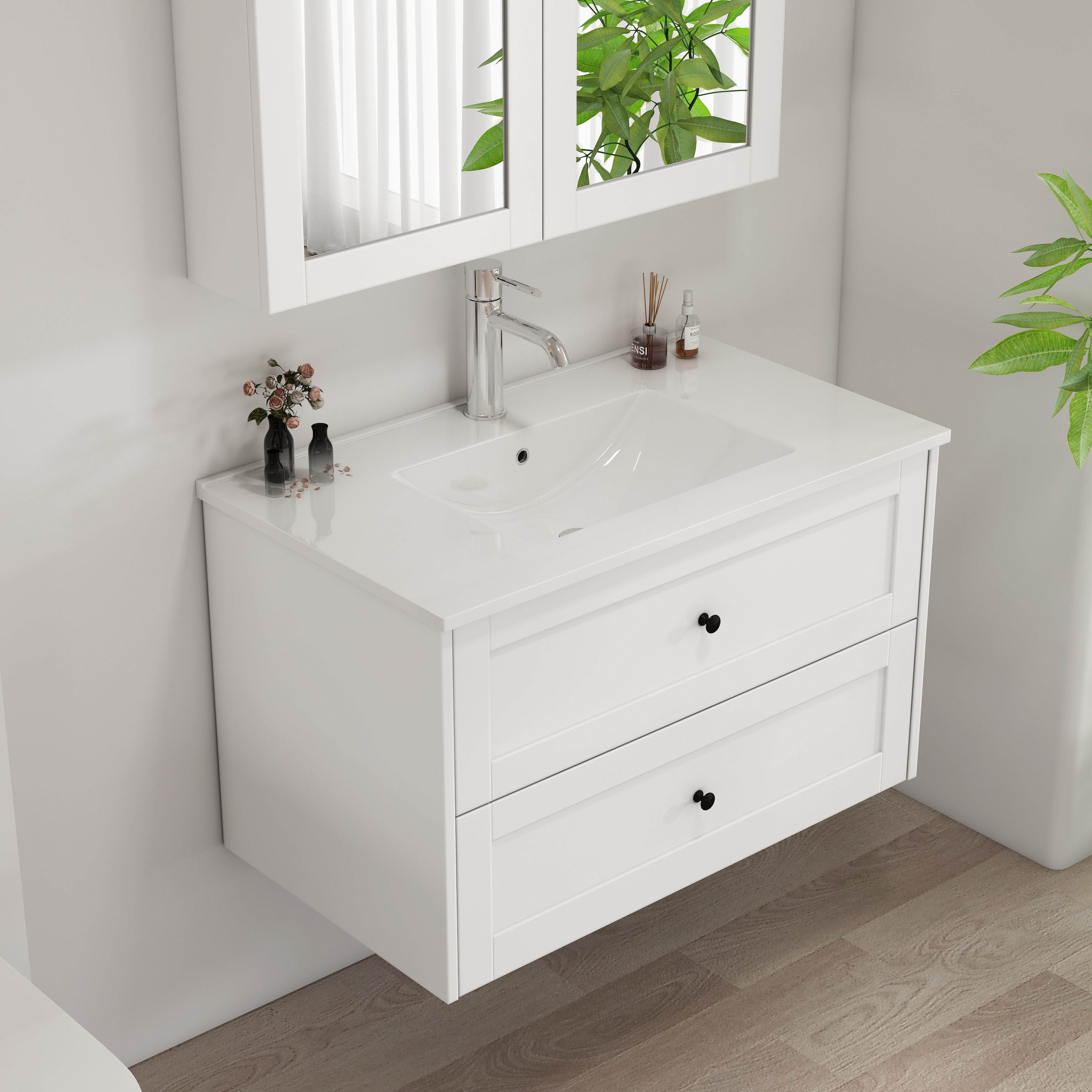 welltime Waschtisch Rotterdam, Badmöbel inkl. Keramikwaschbecken, in versch günstig online kaufen