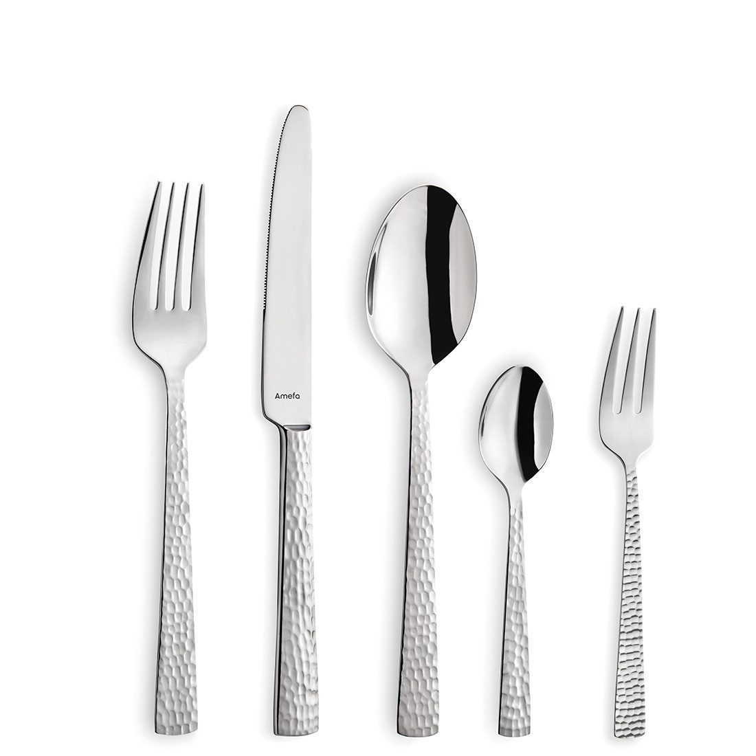 Amefa Besteck-Set FELICITY (30-tlg), 6 Personen, Edelstahl Rostfrei 18/0, spülmaschinenfest, gehämmerte Oberfläche