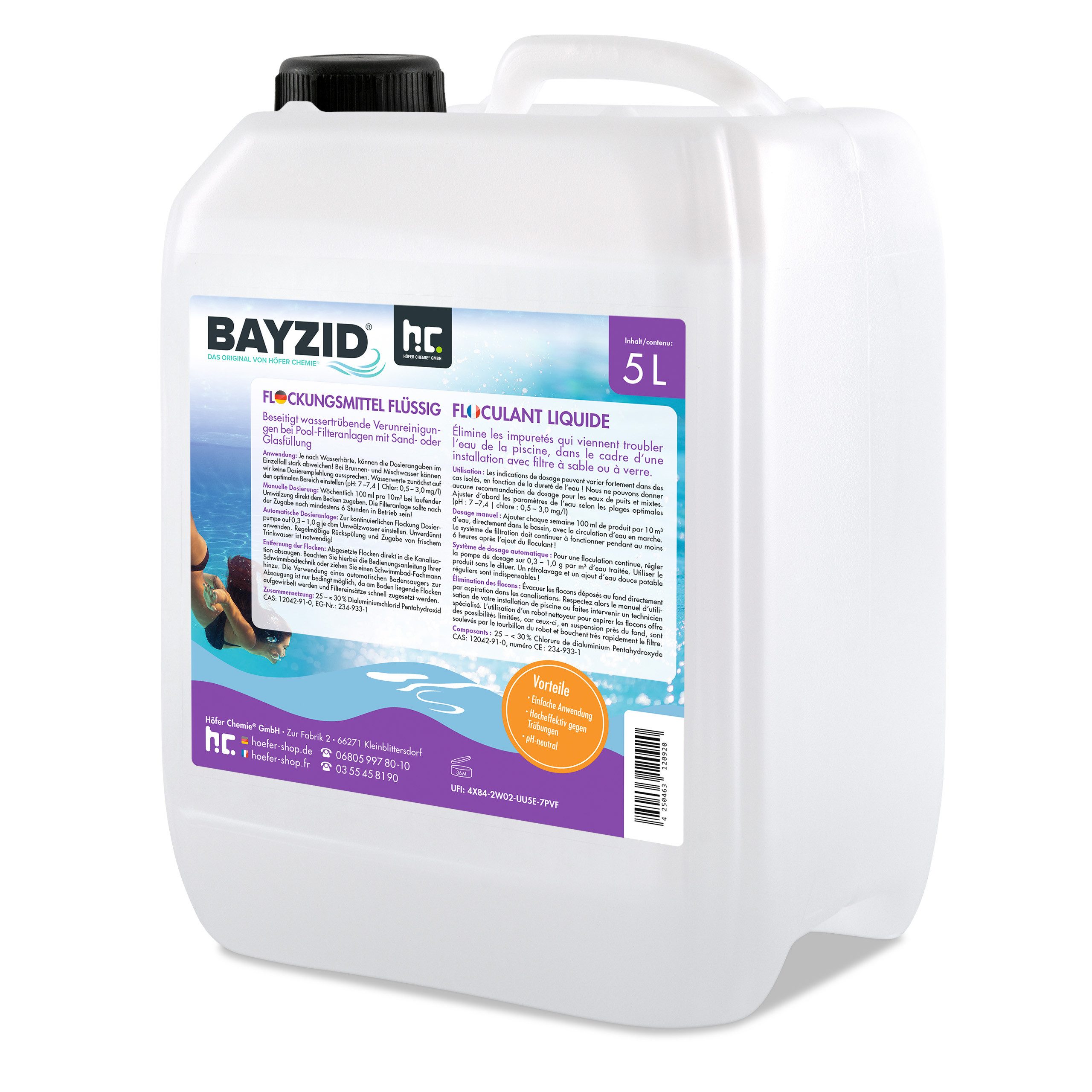 BAYZID Poolpflege 5 L BAYZID® Flockungsmittel flüssig für Pools