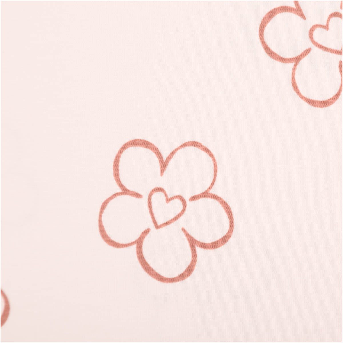 SCHÖNER LEBEN. Stoff Jersey Stoff Meterware Baumwolljersey Blumen Herz rosa 150cm, allergikergeeignet