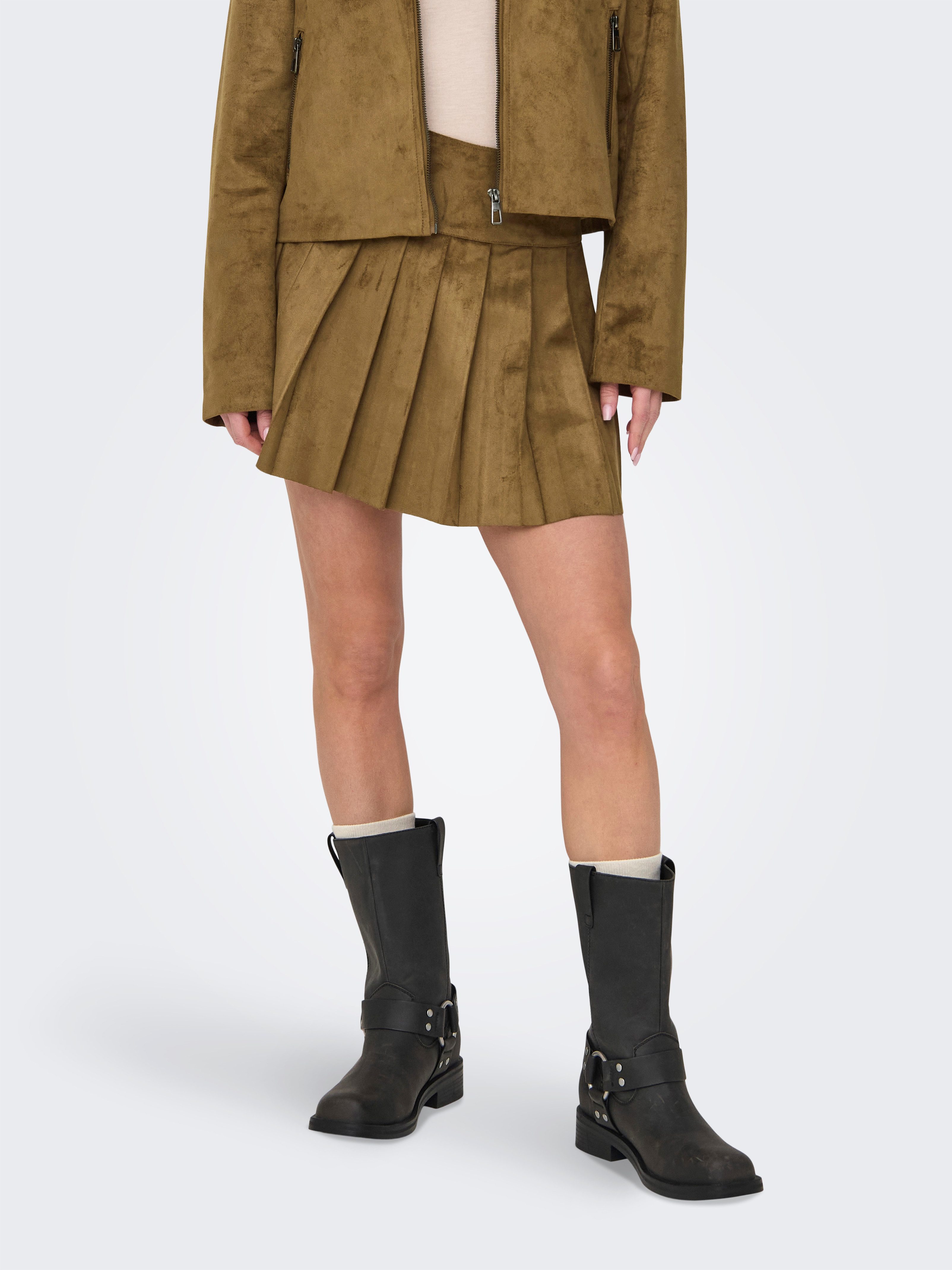 Minirock ONLTULIP FAUX SUEDE PLEAT SKIRT OTW