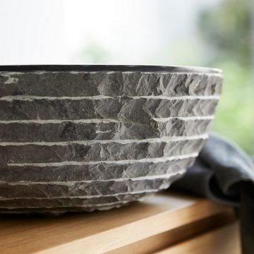 Tikamoon Waschbecken Scrula Waschbecken aus Marmor Bamoro