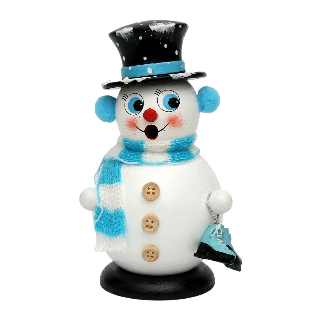 Dekohelden24 Räuchermännchen Räucherschneemann Bobby mit Strickschal, Motiv über Dropdown Menü