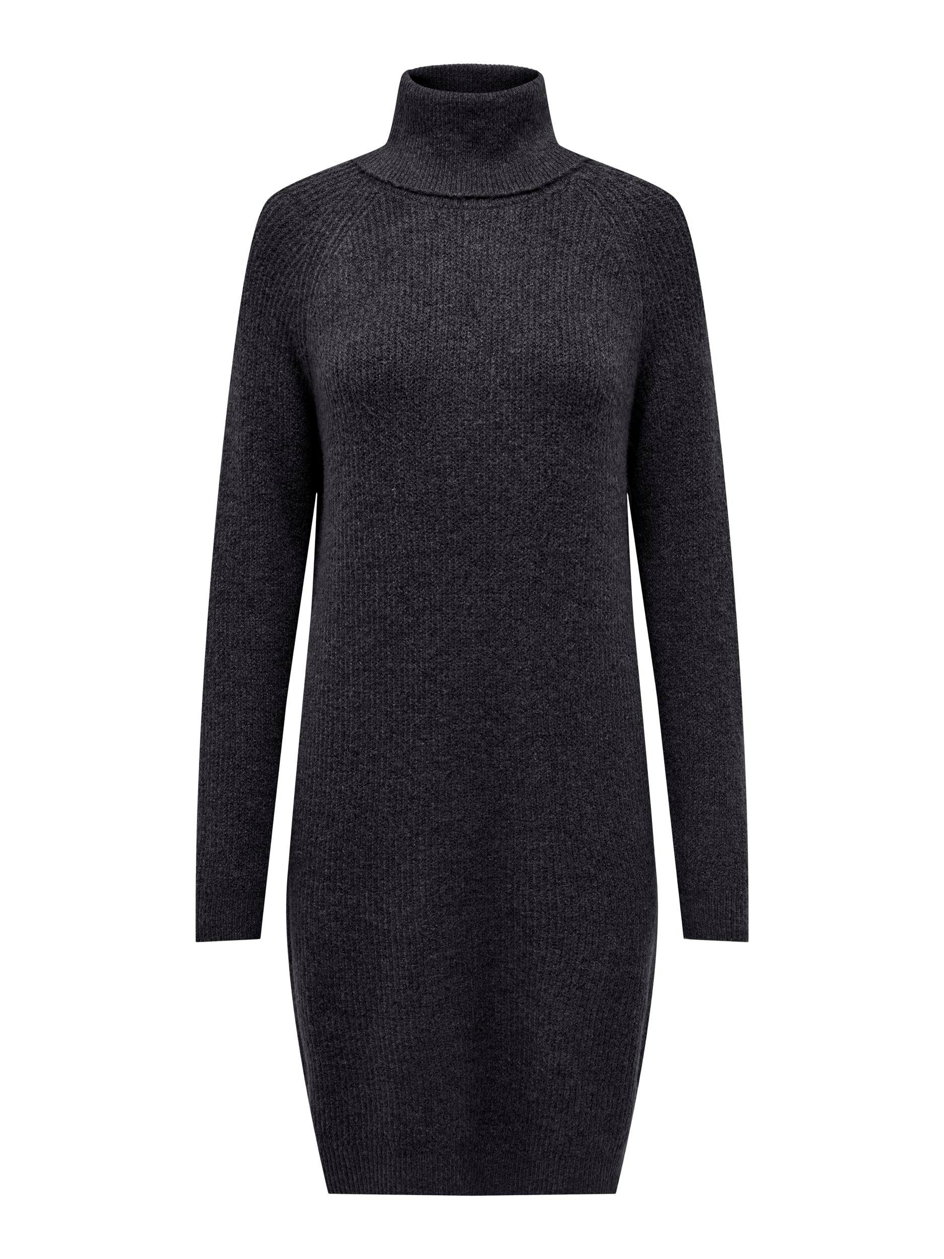 Strickkleid KNT Melange LS Grey ONLSILLY BF ROLLNECK DRESS Dark ONLY